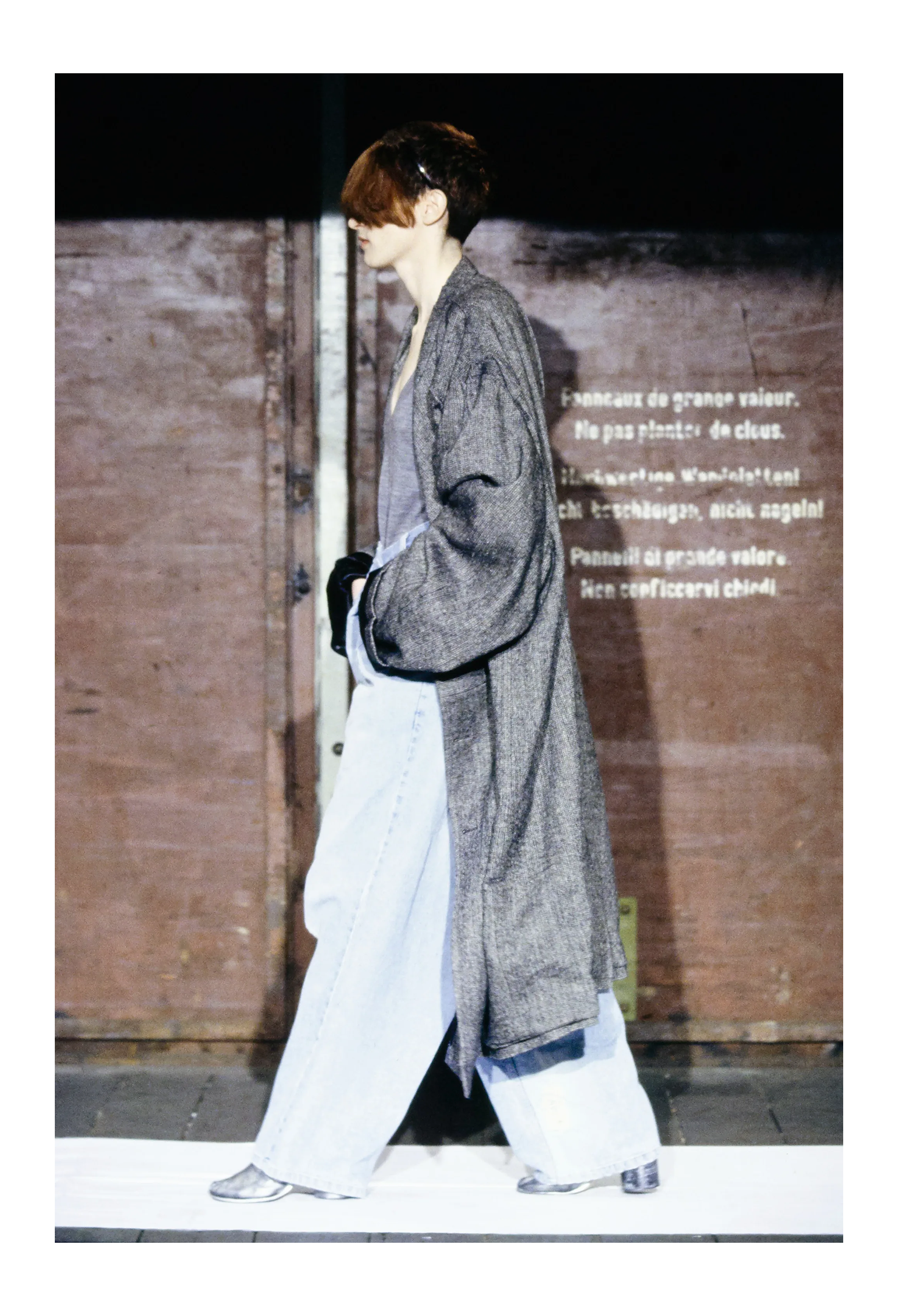 MAISON MARTIN MARGIELA GREY WOOL OVERSIZED OVERCOAT 2000-2001 AW
