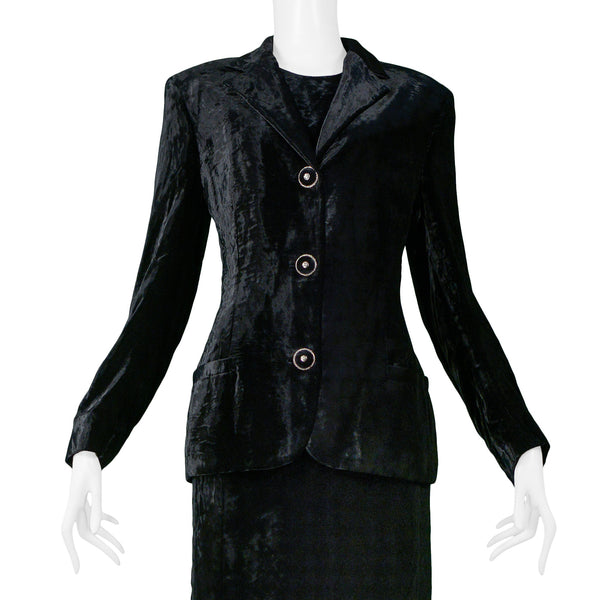 ワンピース Versace Black Crepe And Chiffon Blazer Dress Versace blazer dress with cut-outs