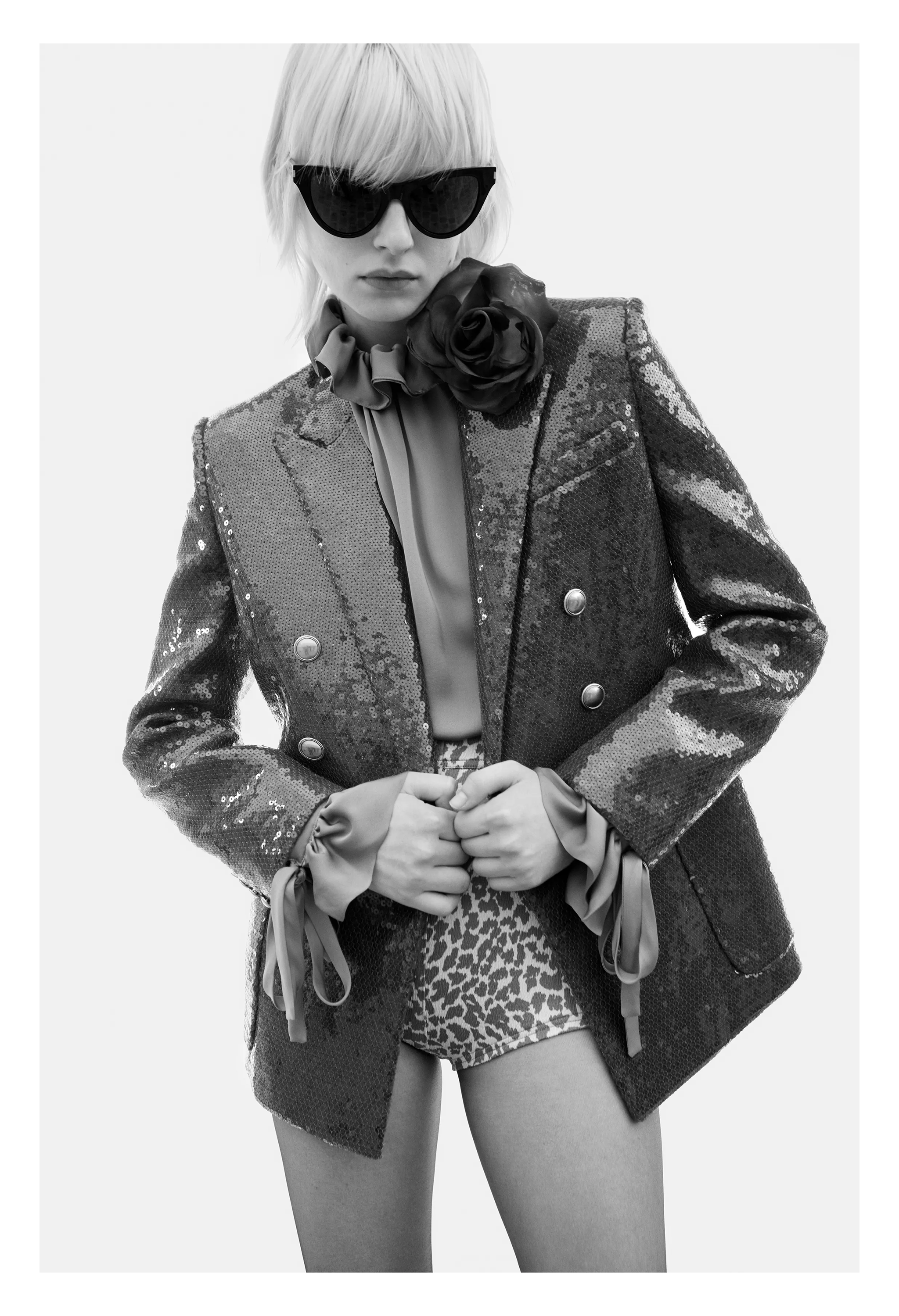 SAINT LAURENT PARIS LEOPARD MINI SHORTS 2020