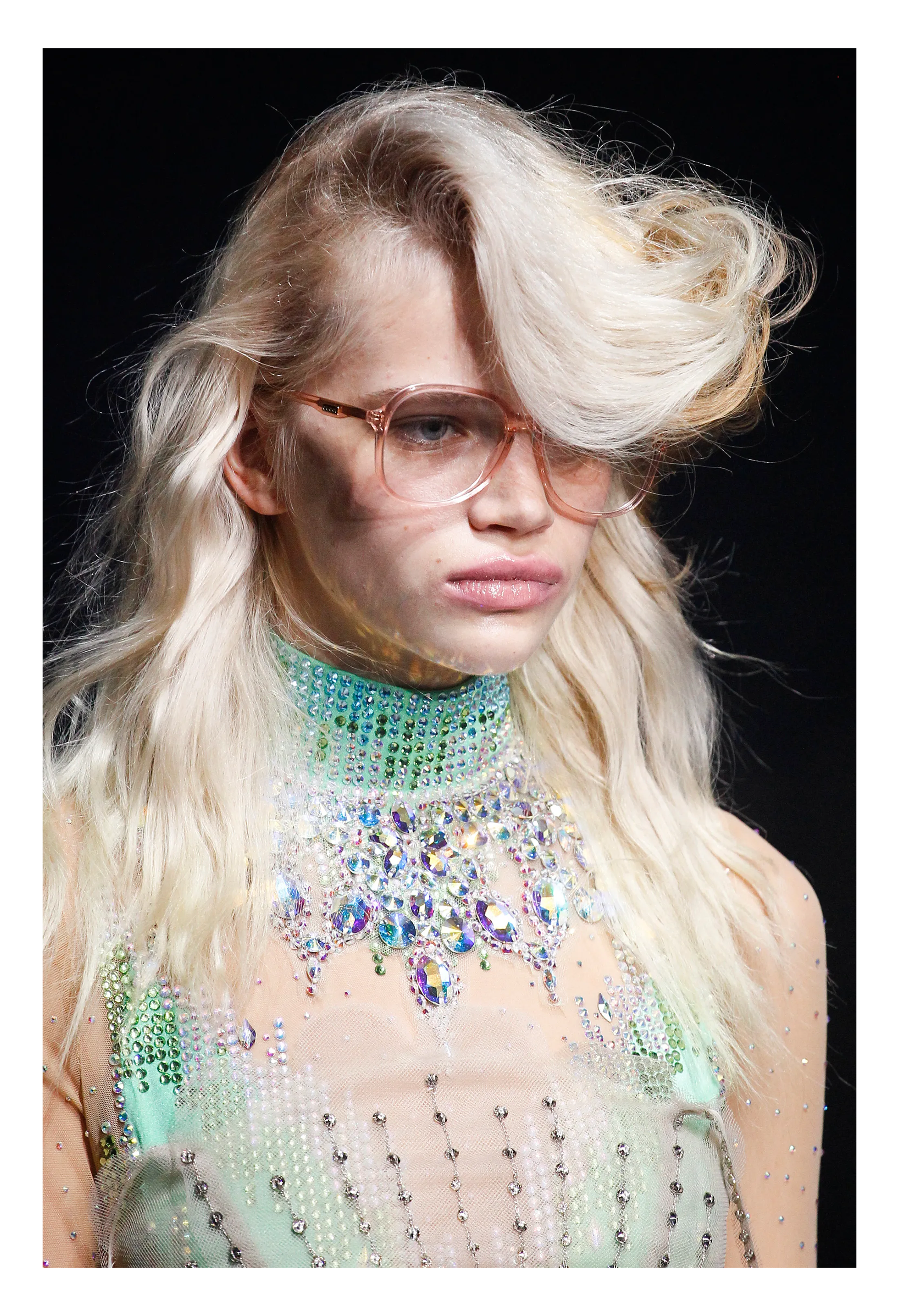 GUCCI NUDE MESH AND BEADED JUMPSUIT 2018