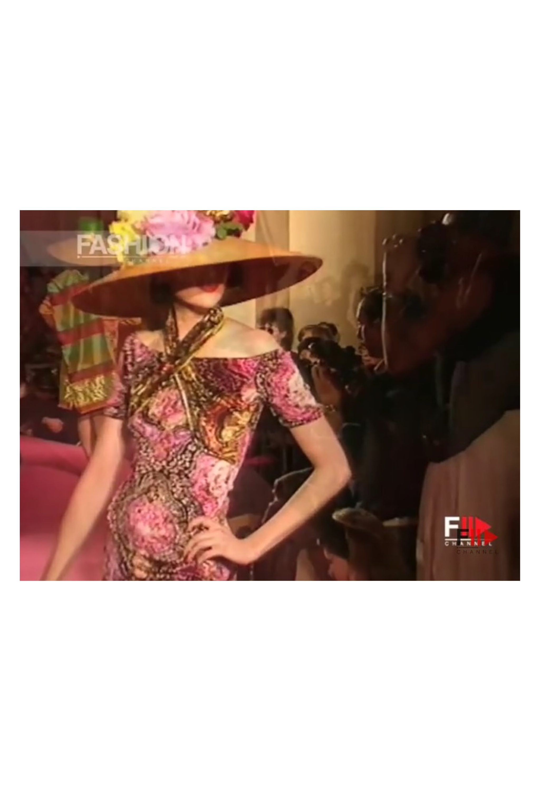 CHRISTIAN LACROIX MULTI COLORED AND GOLD PAINTED CRUSHED VELVET DRESS 1991