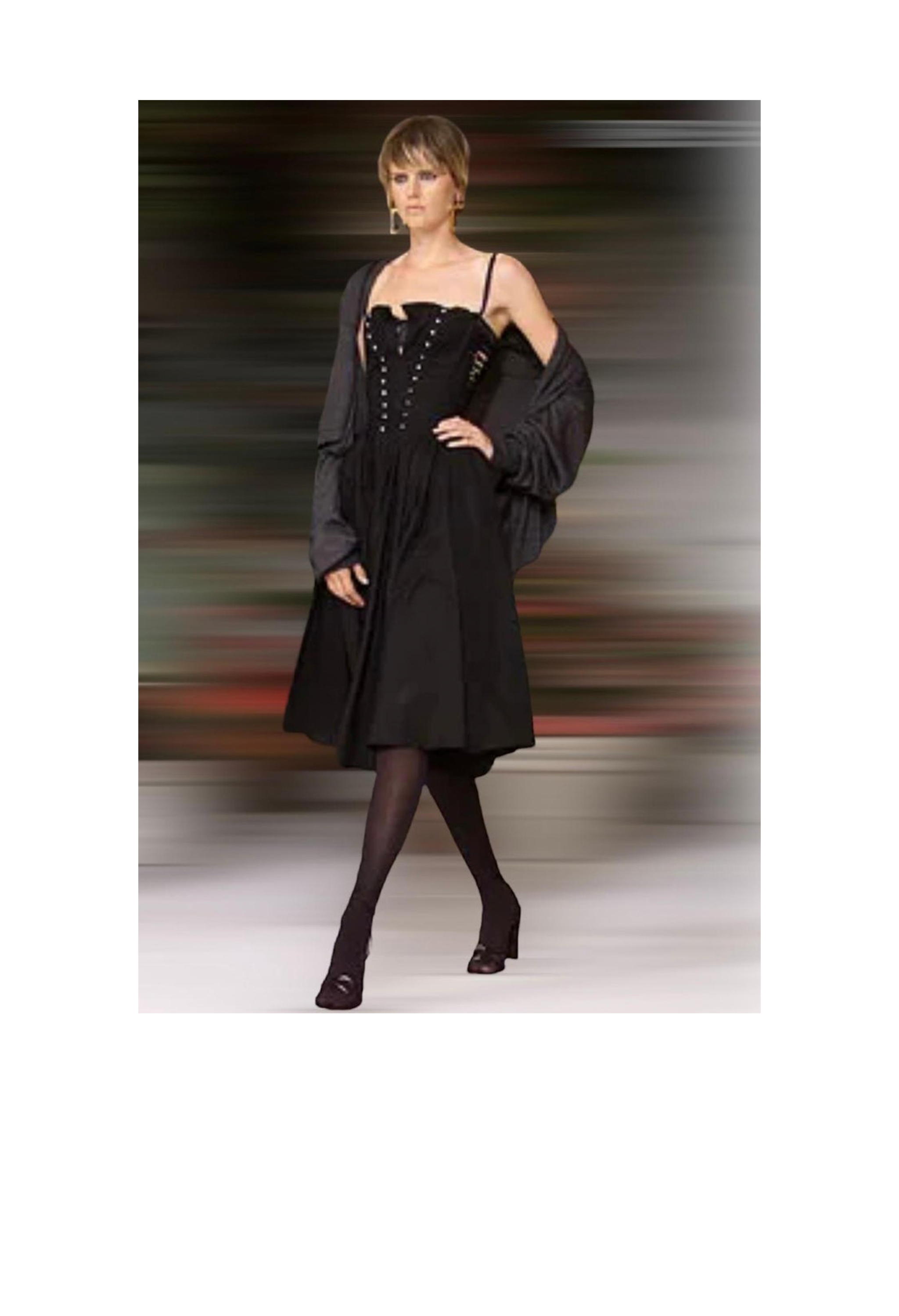 DOLCE & GABBANA ARMY GREEN LINEN CARGO CORSET DRESS 2002