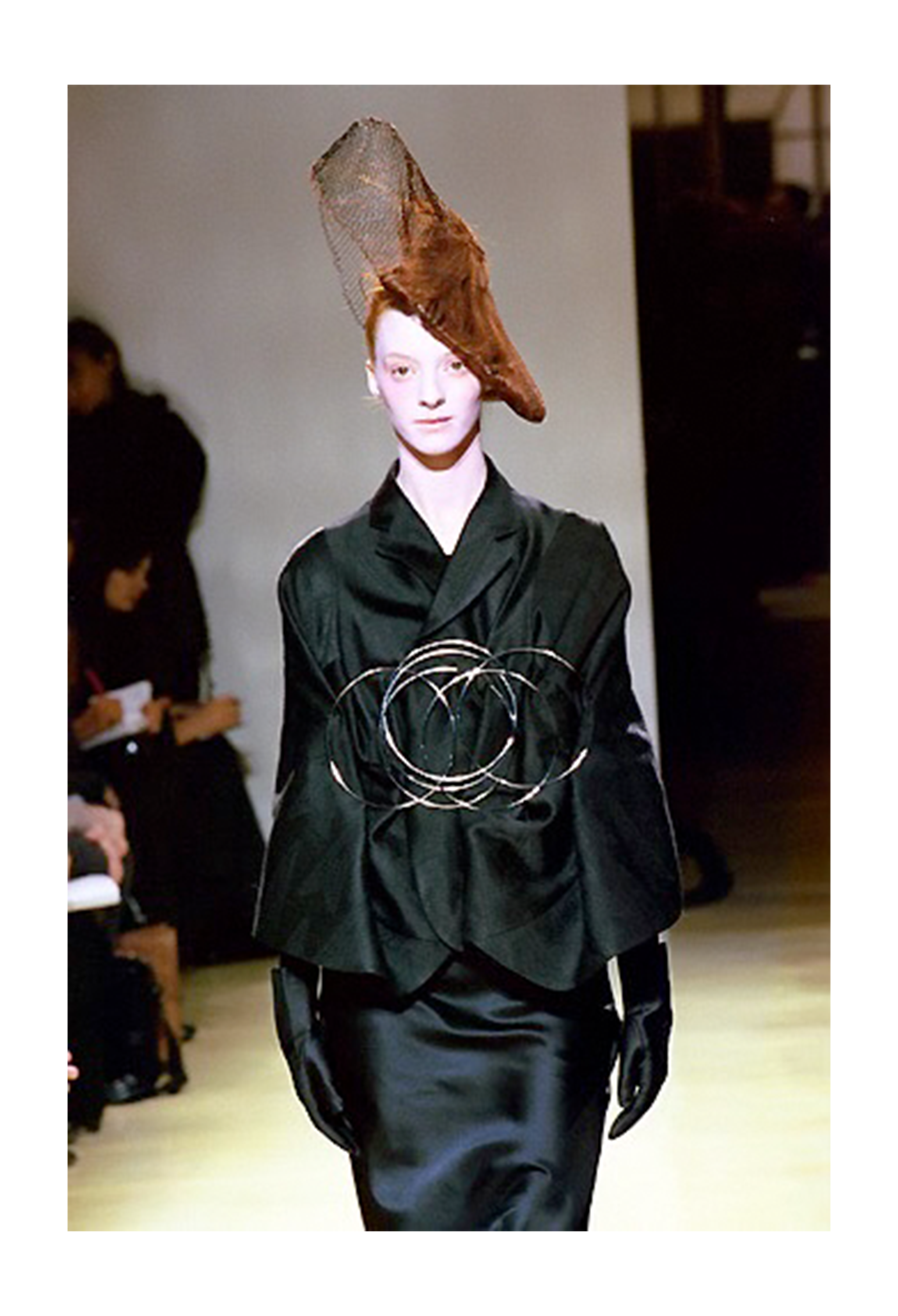 JUNYA WATANABE BLACK JACKET WITH DRAMATIC METAL RINGS 1999-2000