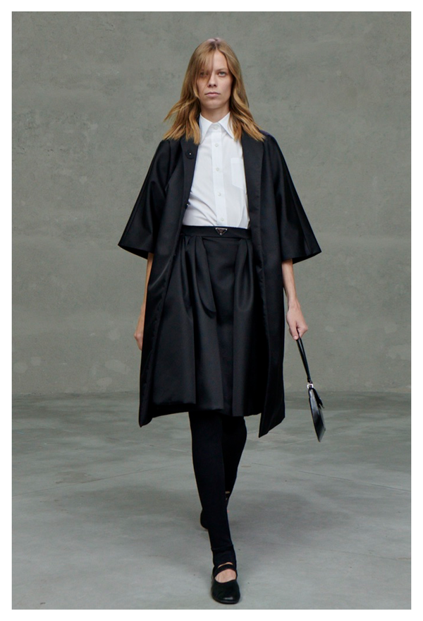 PRADA BY RAF SIMONS RE-NYLON BLACK SKIRT WITH LOGO 2021