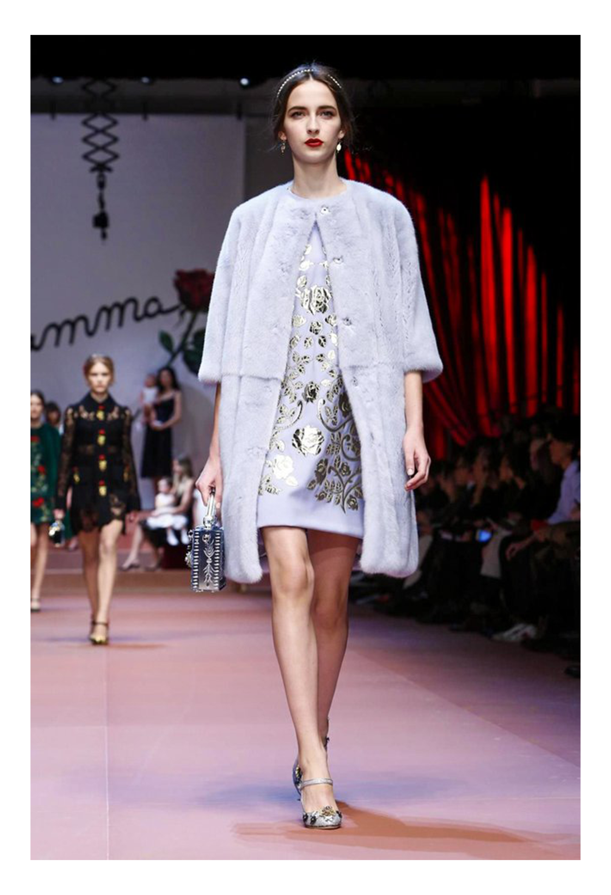 DOLCE & GABBANA WHITE MINK COAT 2015