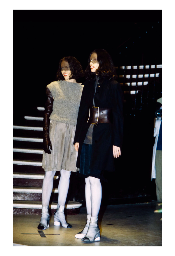 MAISON MARTIN MARGIELA MELANGE SWEATER WITH VERTICAL ZIPPERS AT WAIST 1997