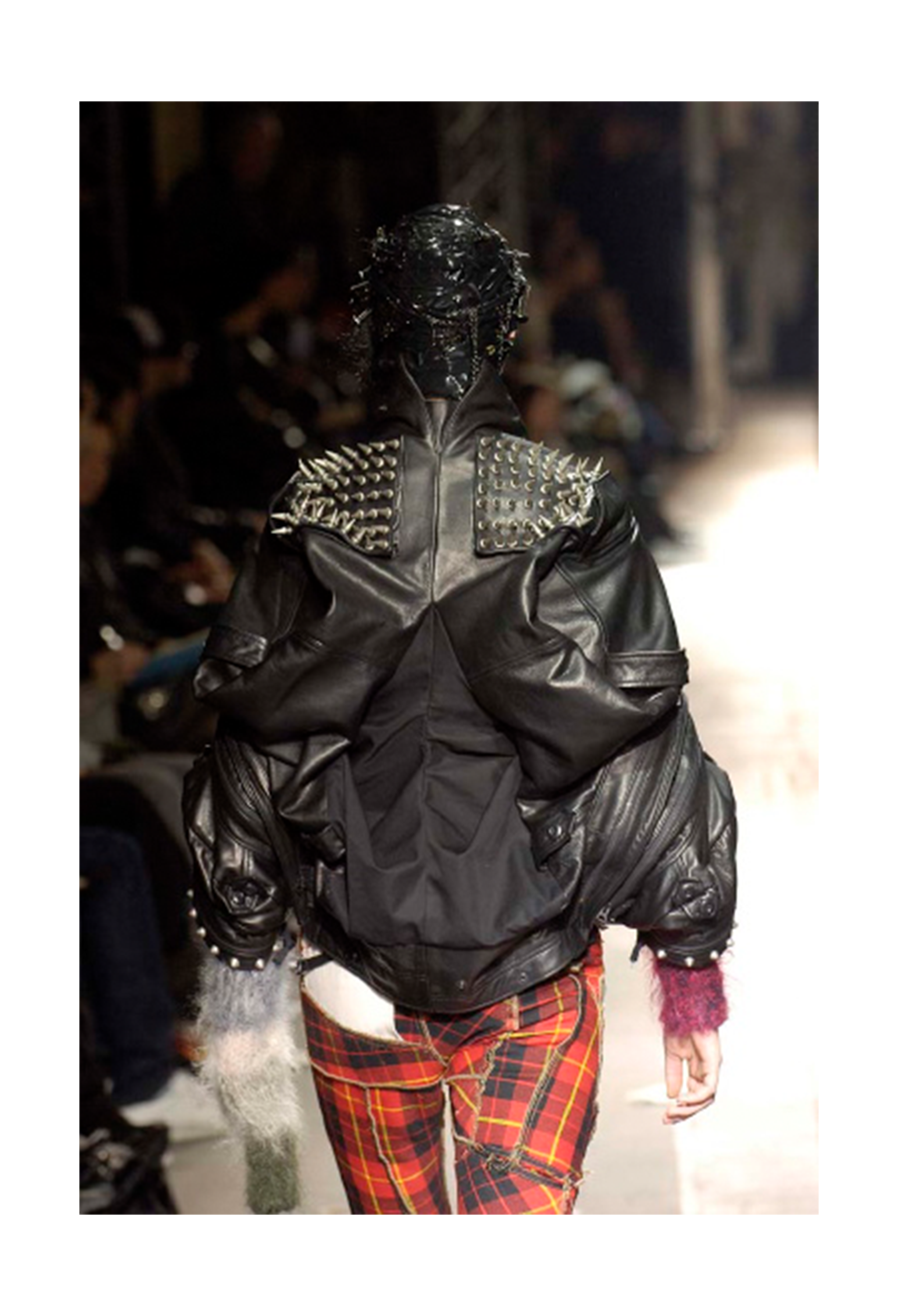 JUNYA WATANABE BLACK LEATHER DECONSTRUCTED JACKET WITH ZIPPERS 2006