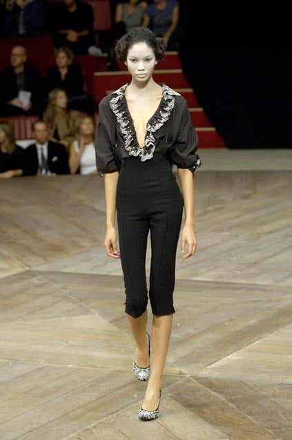 ALEXANDER MCQUEEN BLACK TUXEDO KNICKERS WITH BRACES SUSPENDERS 2007