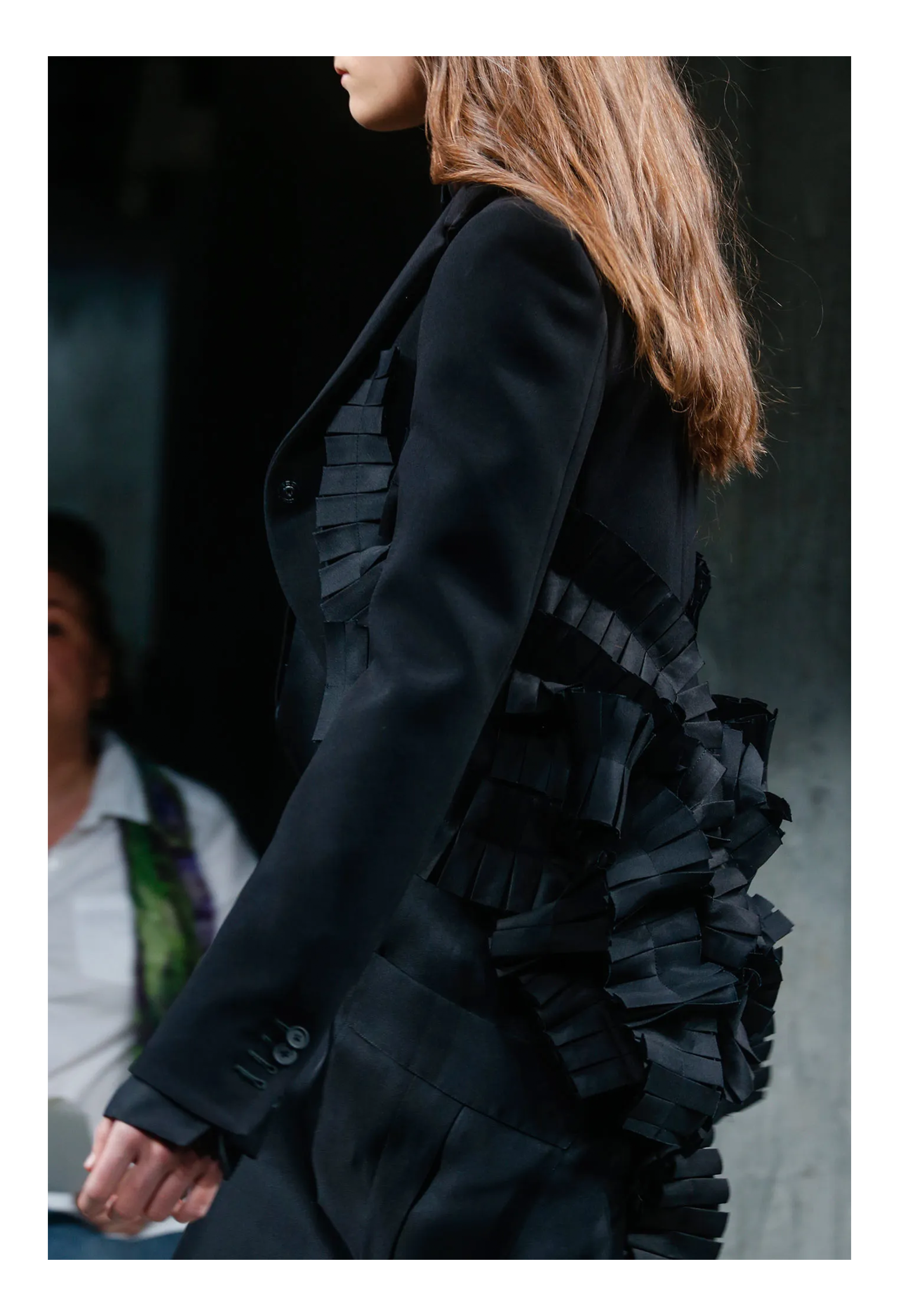 BOTTEGA VENETA BLACK FANCY TAIL JACKET WITH PLEATING 2014