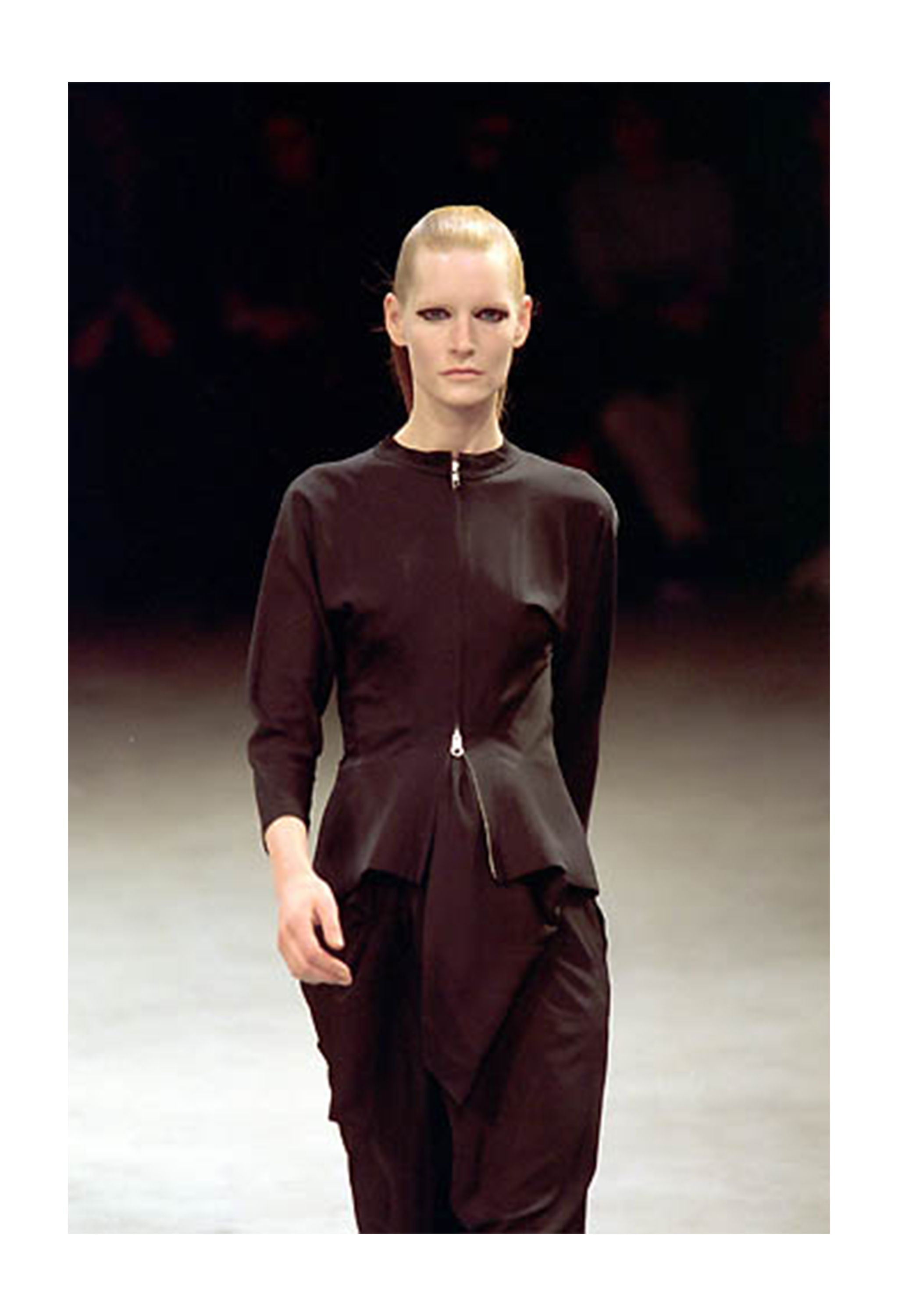 YOHJI YAMAMOTO BLACK JACKET AND SASH SKIRT ENSEMBLE 2000