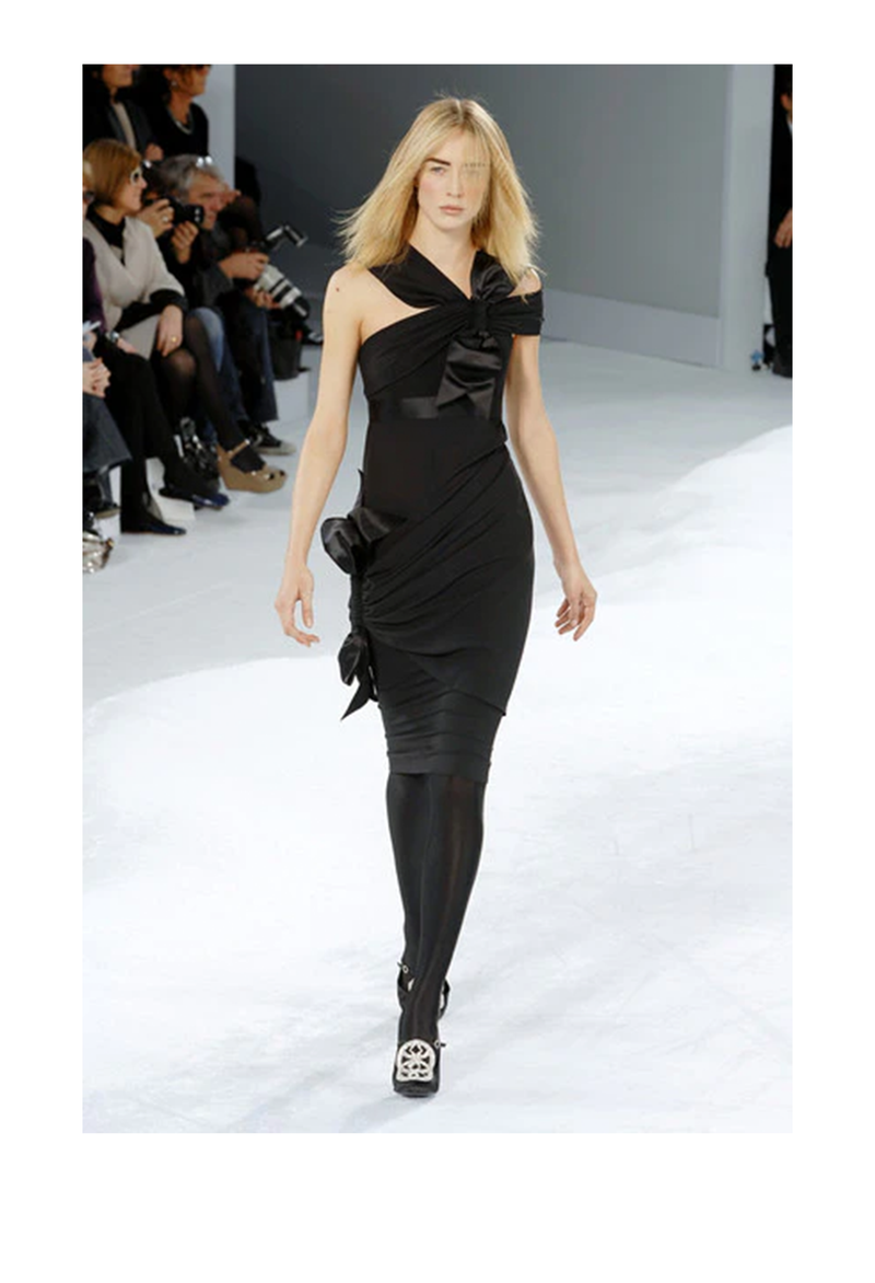 CHANEL BLACK COCKTAIL DRESS WITH BOWS 2007