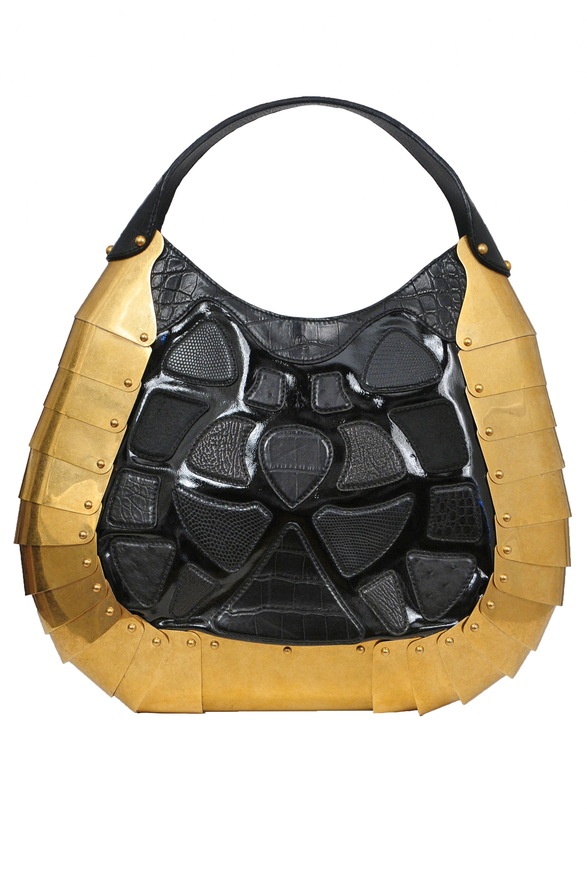 ALEXANDER MCQUEEN RARE LIMITED EDITION BRASS ARMOR BAG 2007