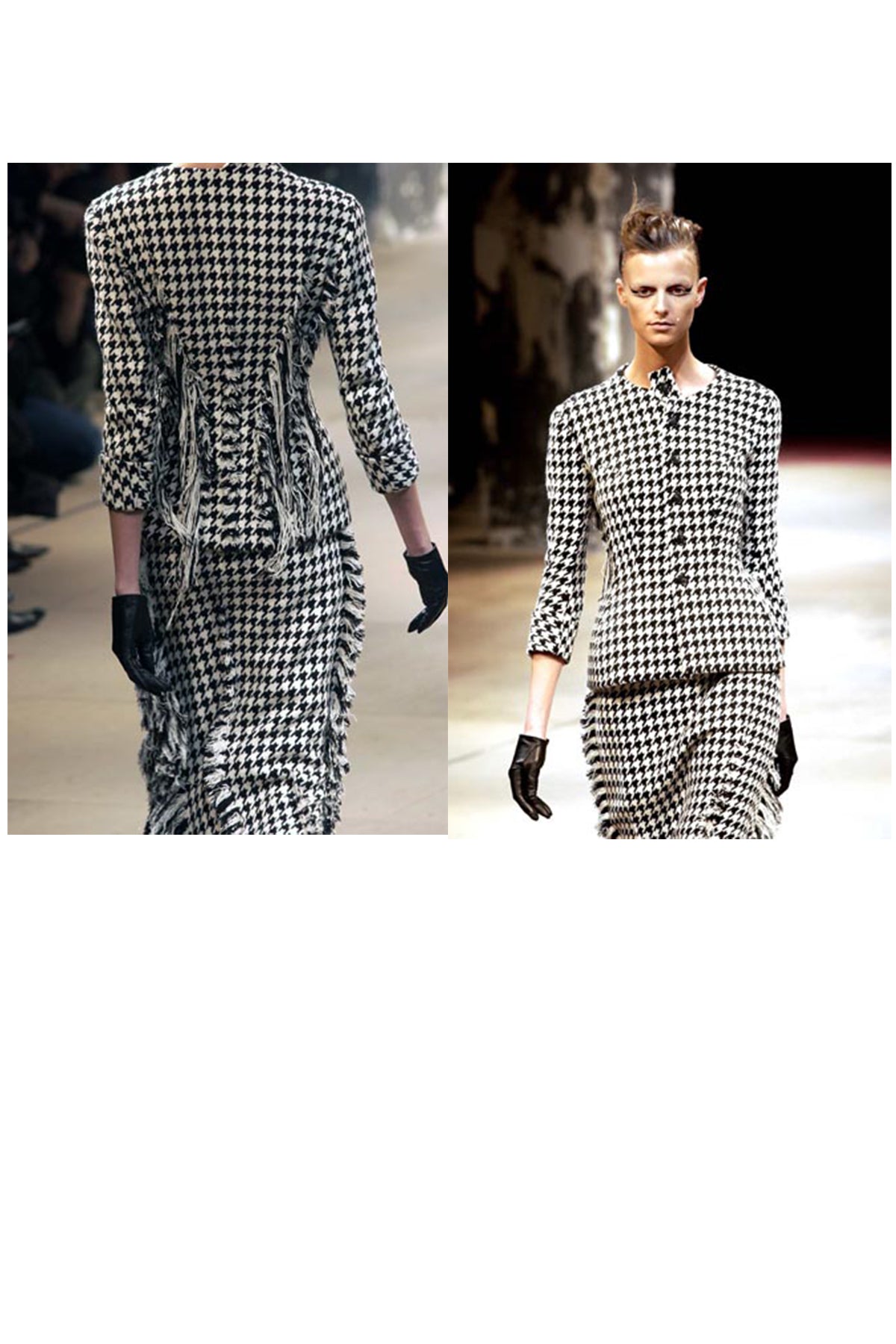 YOHJI YAMAMOTO BLACK & WHITE WOOL HOUNDSTOOTH CHECK JACKET 2003