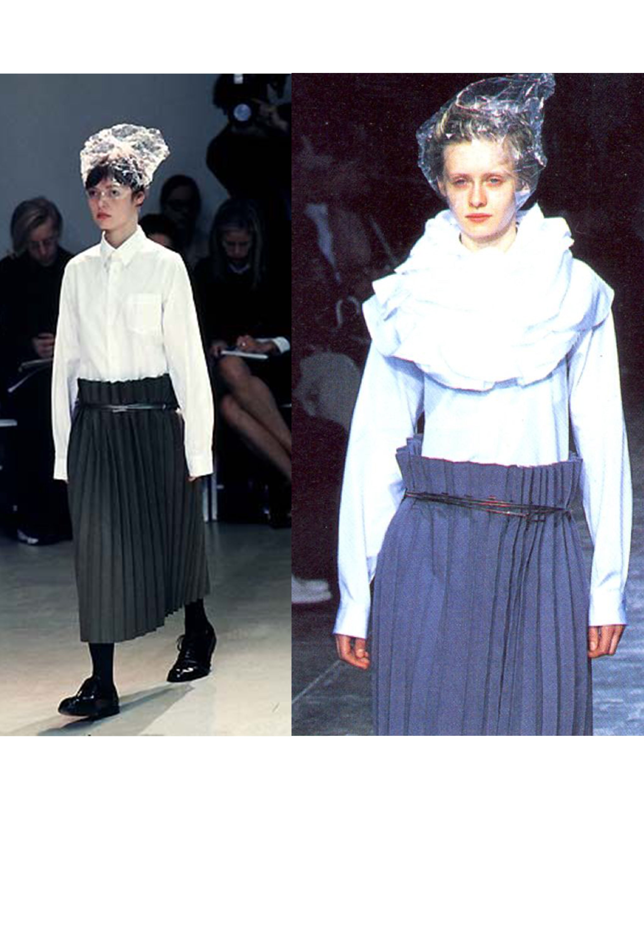 JUNYA WATANABE BLACK PLEATED WRAP SKIRT 1998