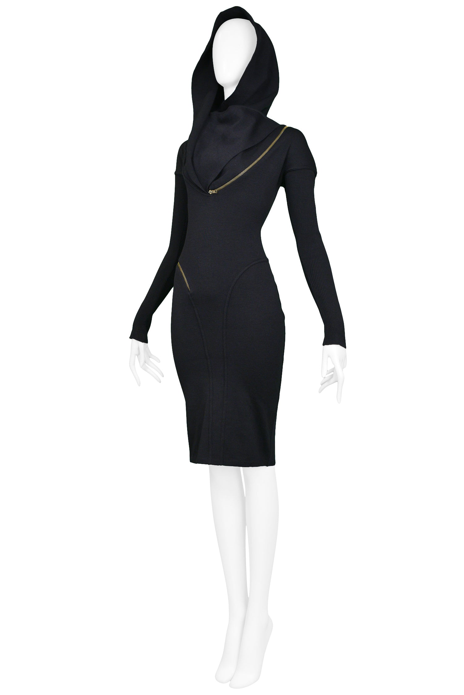 ALAIA ICONIC HOODED ZIPPER DRESS 1986