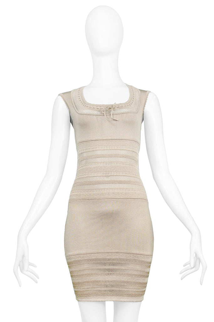 ALAIA_BEIGE_LACE_BODYCON_DRESS