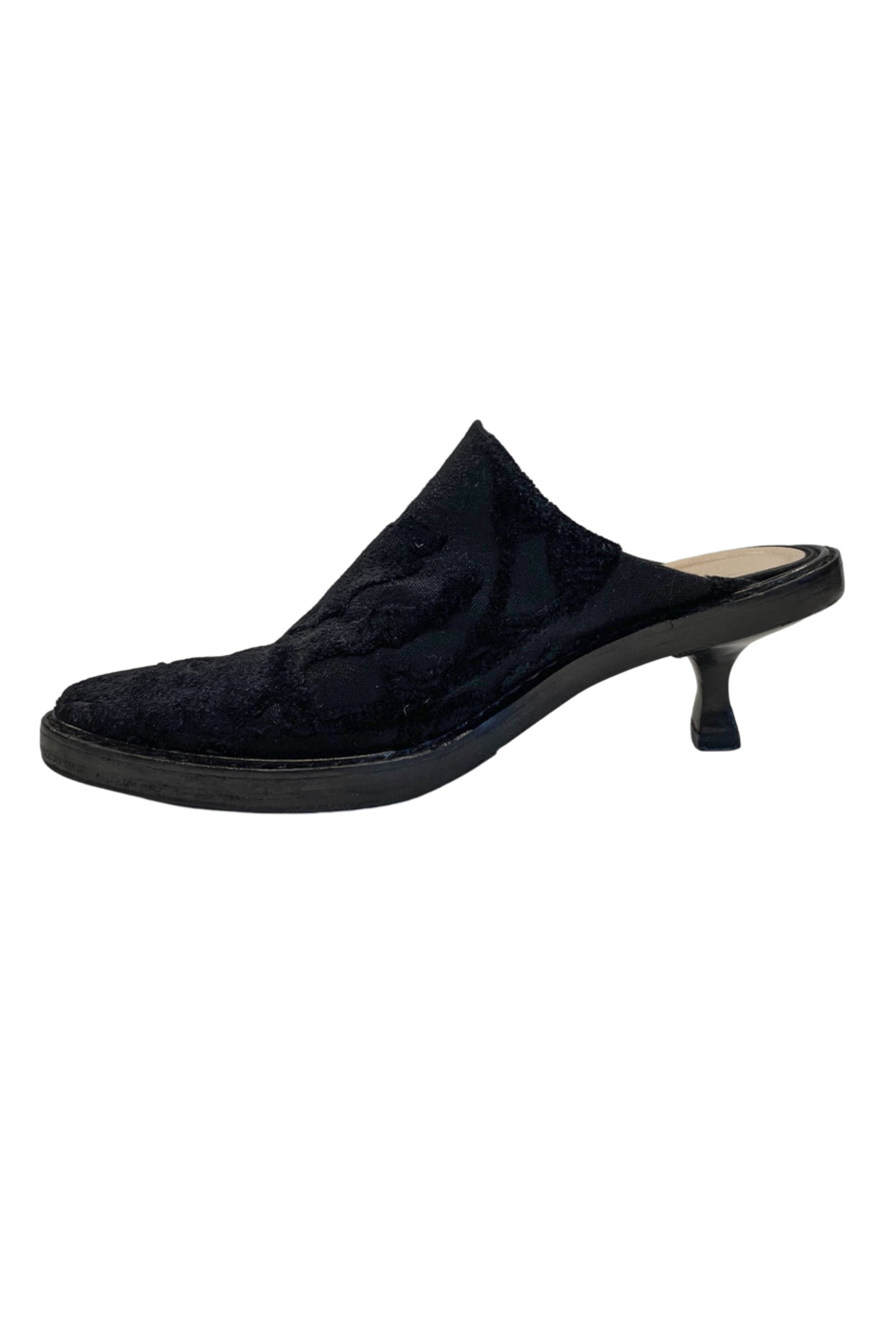 靴 Ameri VINTAGE ROSE MOTIF SATIN MULE 靴 Ameri Vintage ROSE MOTIF SATIN MULE Pink Satin Textured