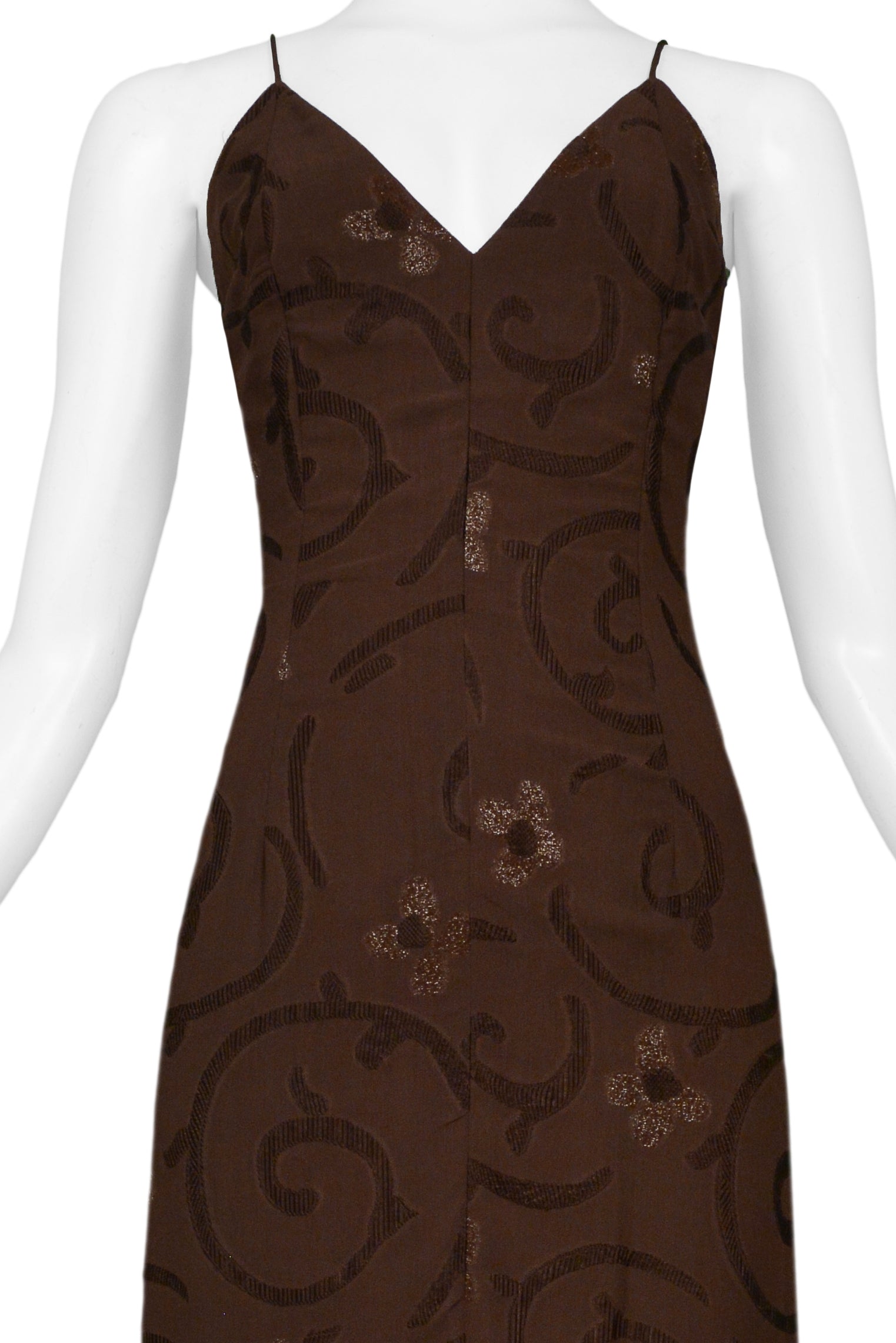 GIORGIO ARMANI SS 1997 BROWN BACKLESS GOWN