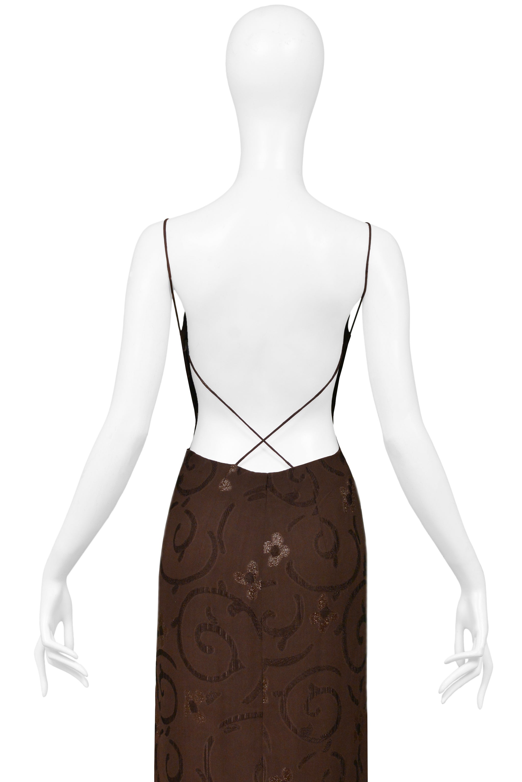 GIORGIO ARMANI SS 1997 BROWN BACKLESS GOWN
