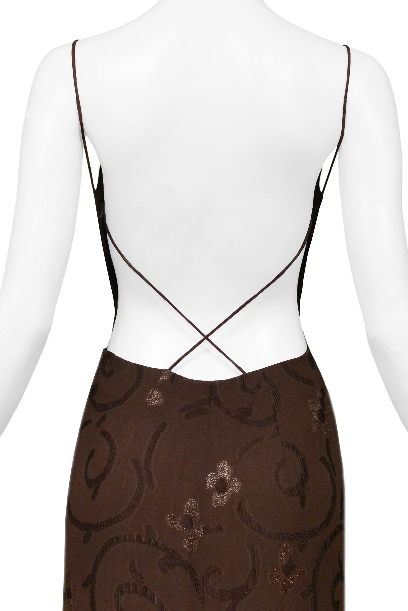 GIORGIO ARMANI SS 1997 BROWN BACKLESS GOWN
