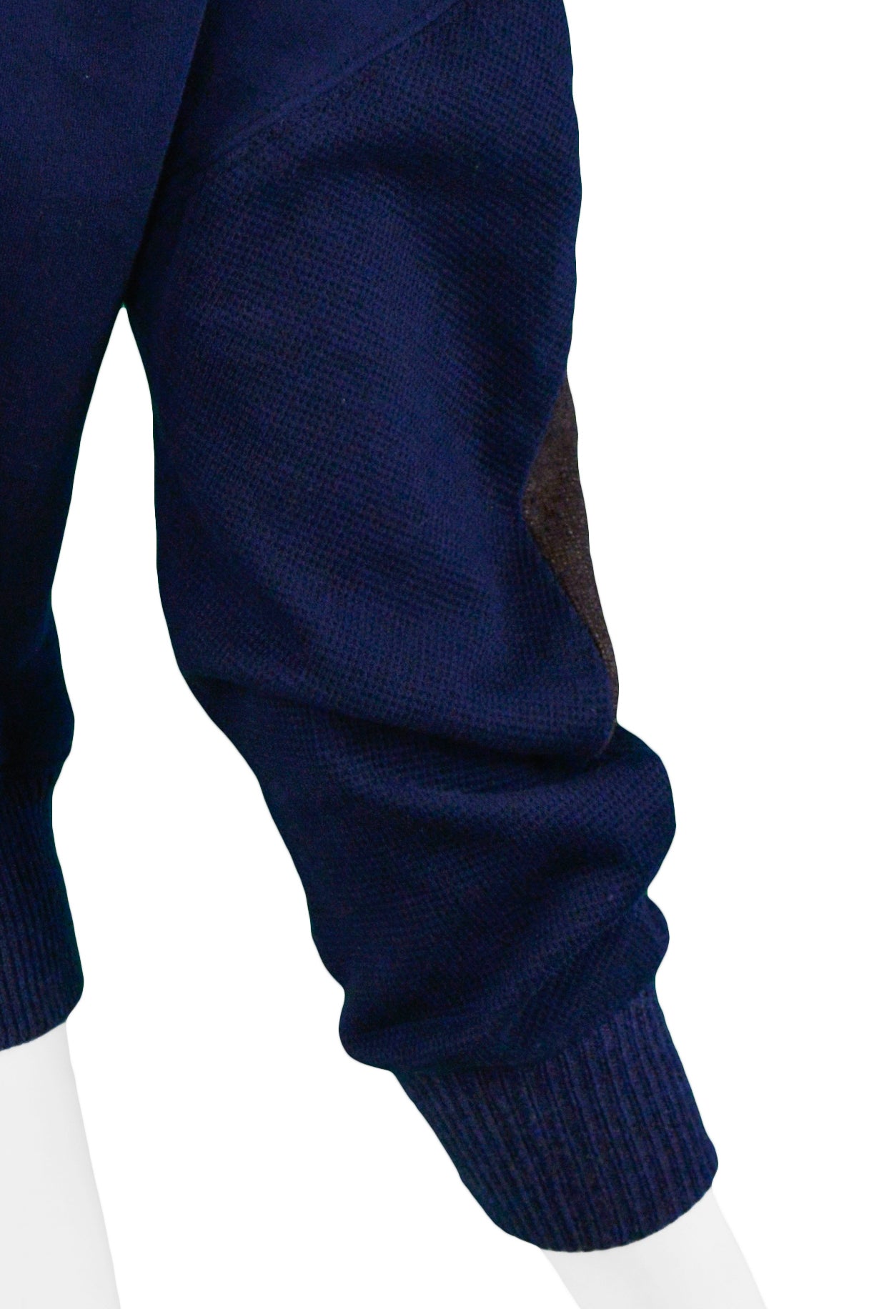 BALENCIAGA BY NICOLAS GHESQUIERE BLUE & BROWN INSET PANEL SWEATSHIRT 2003