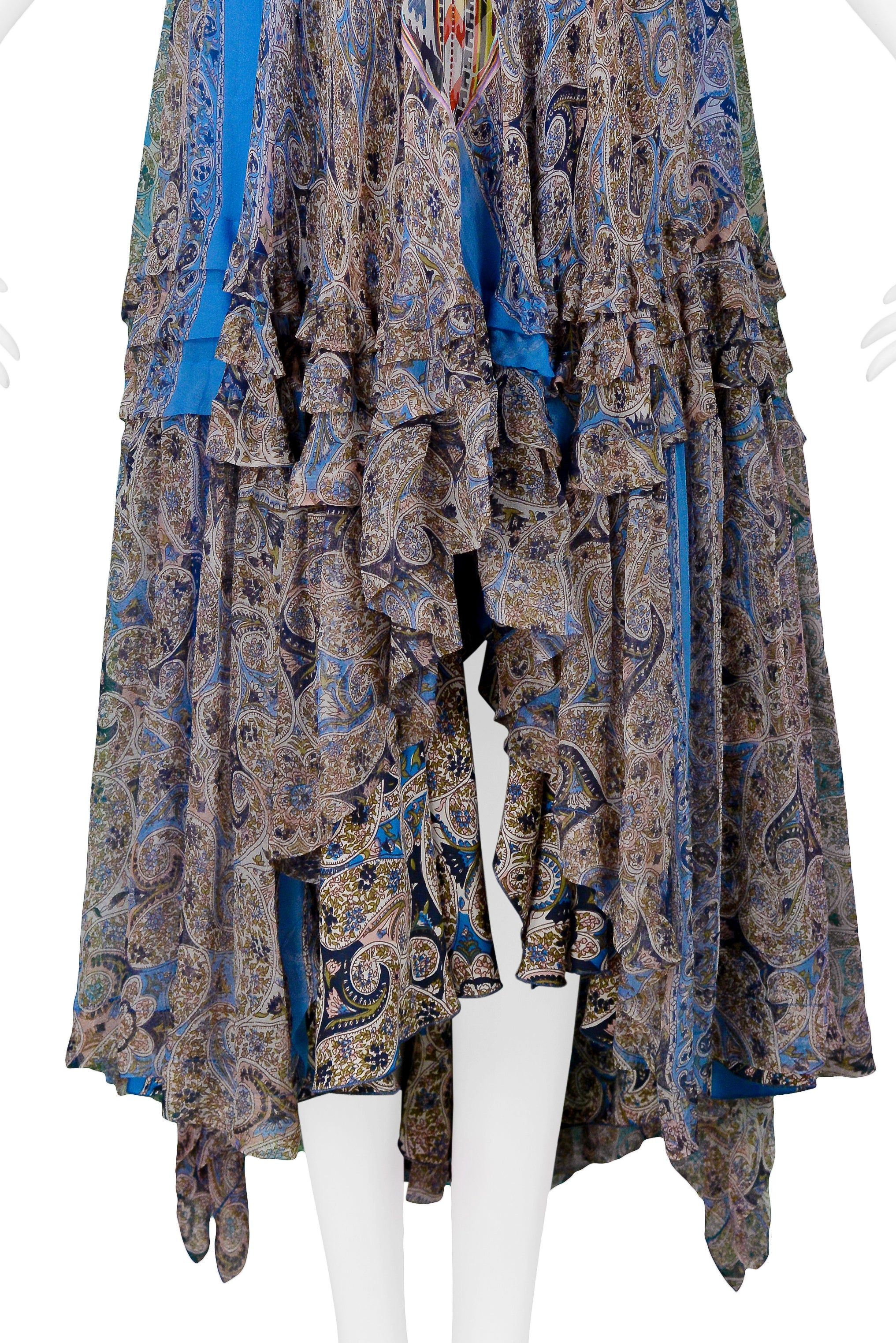BALENCIAGA MULTICOLOR PAISLEY PEASANT DRESS 2005