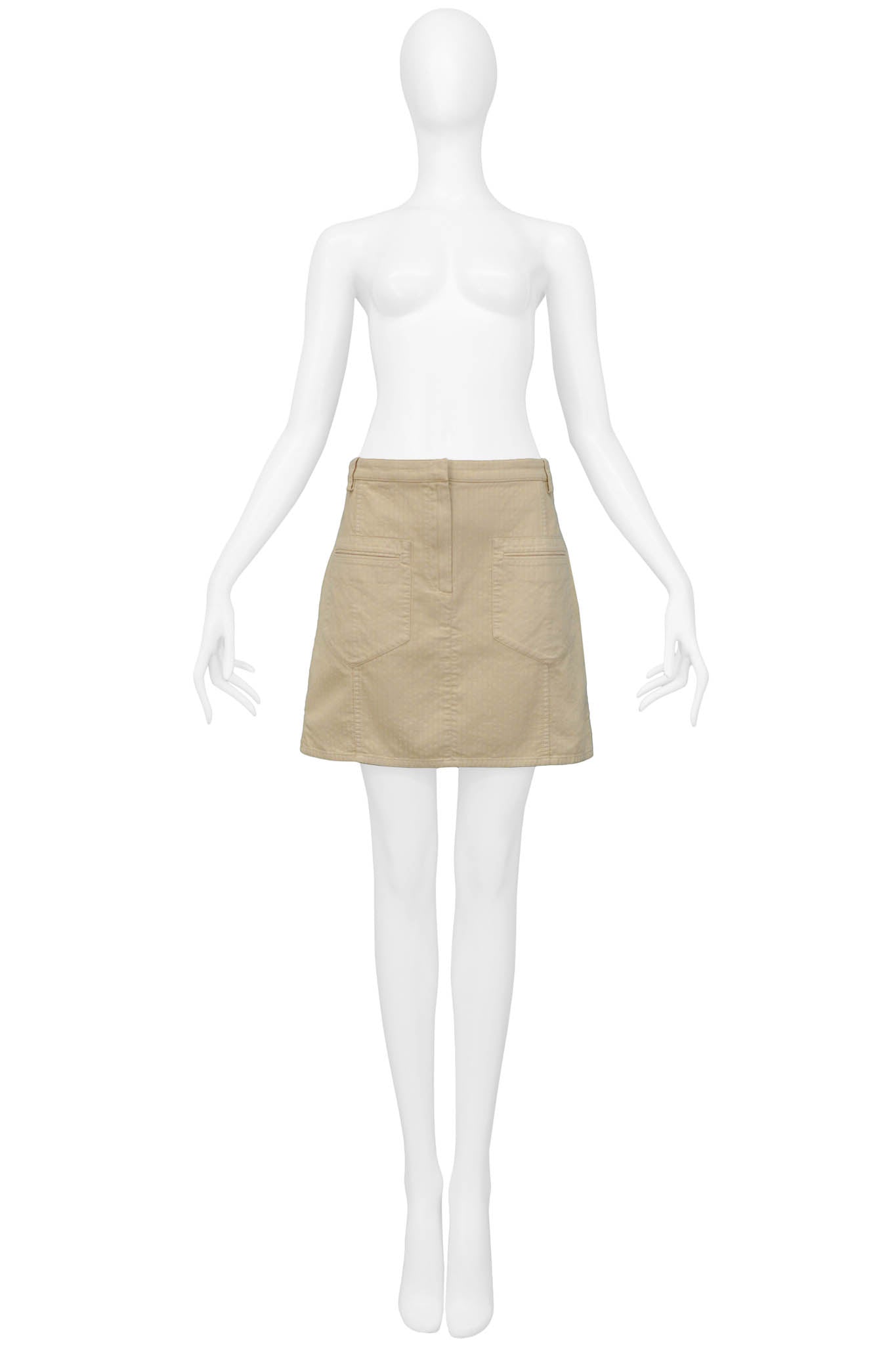 BALENCIAGA KHAKI POCKET MINI SKIRT