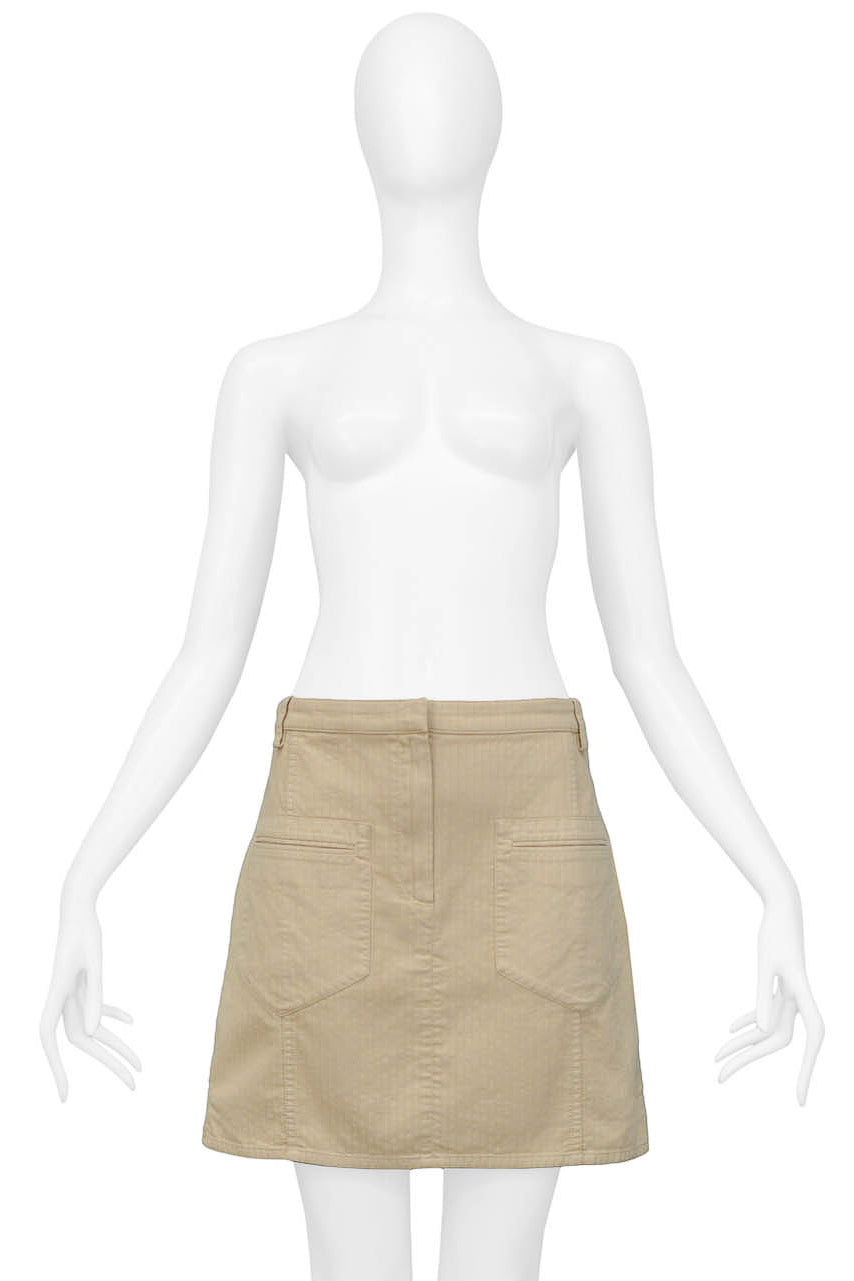 BALENCIAGA KHAKI POCKET MINI SKIRT