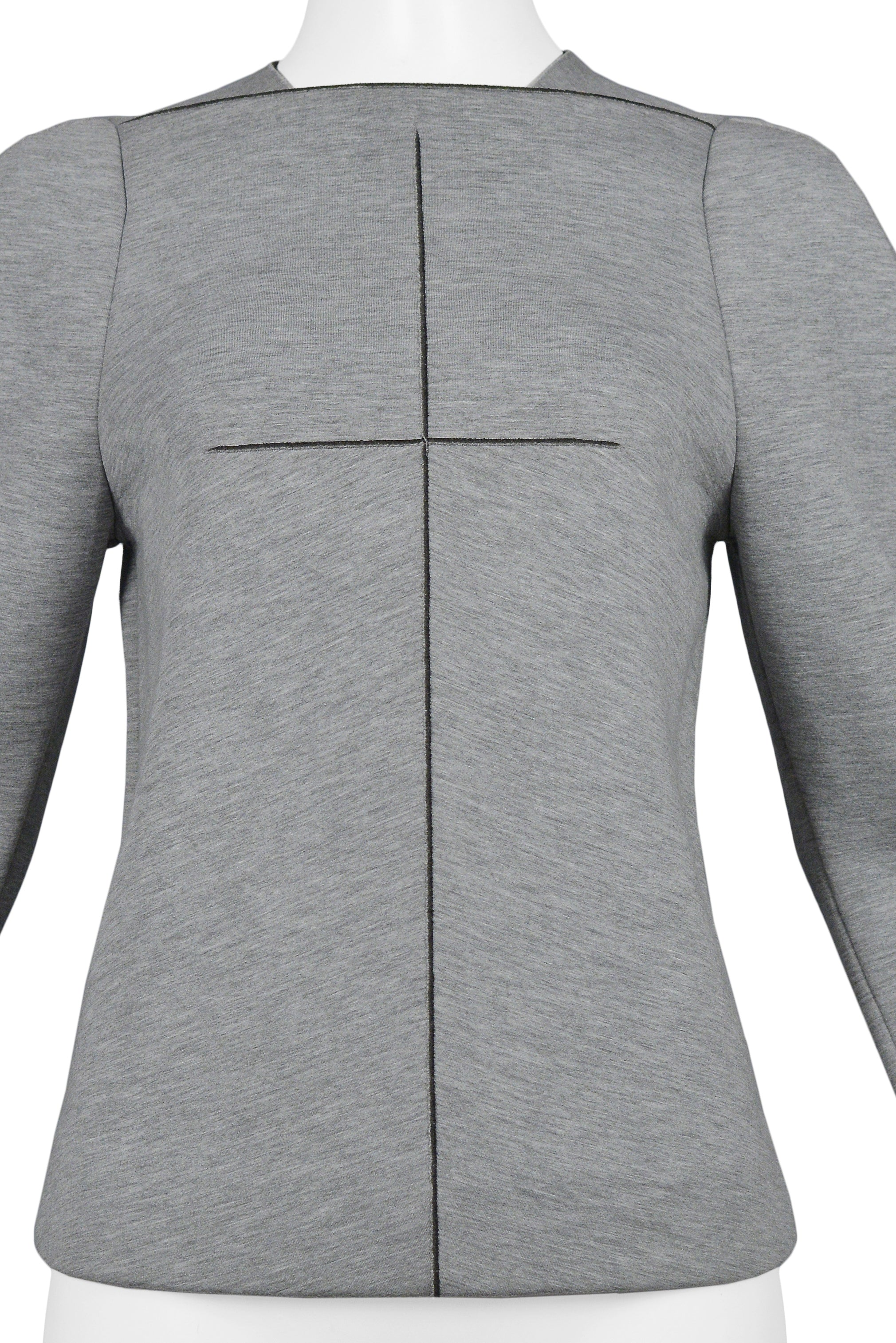 BALENCIAGA BY GHESQUIERE GREY NEOPRENE TOP 2008