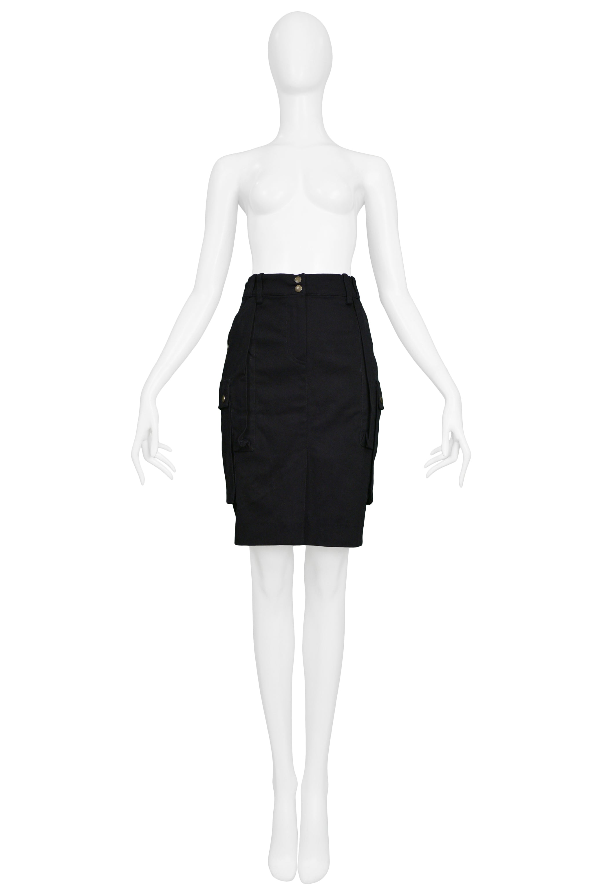 BALENCIAGA BY GHESQUIERE BLACK CARGO SKIRT 2002