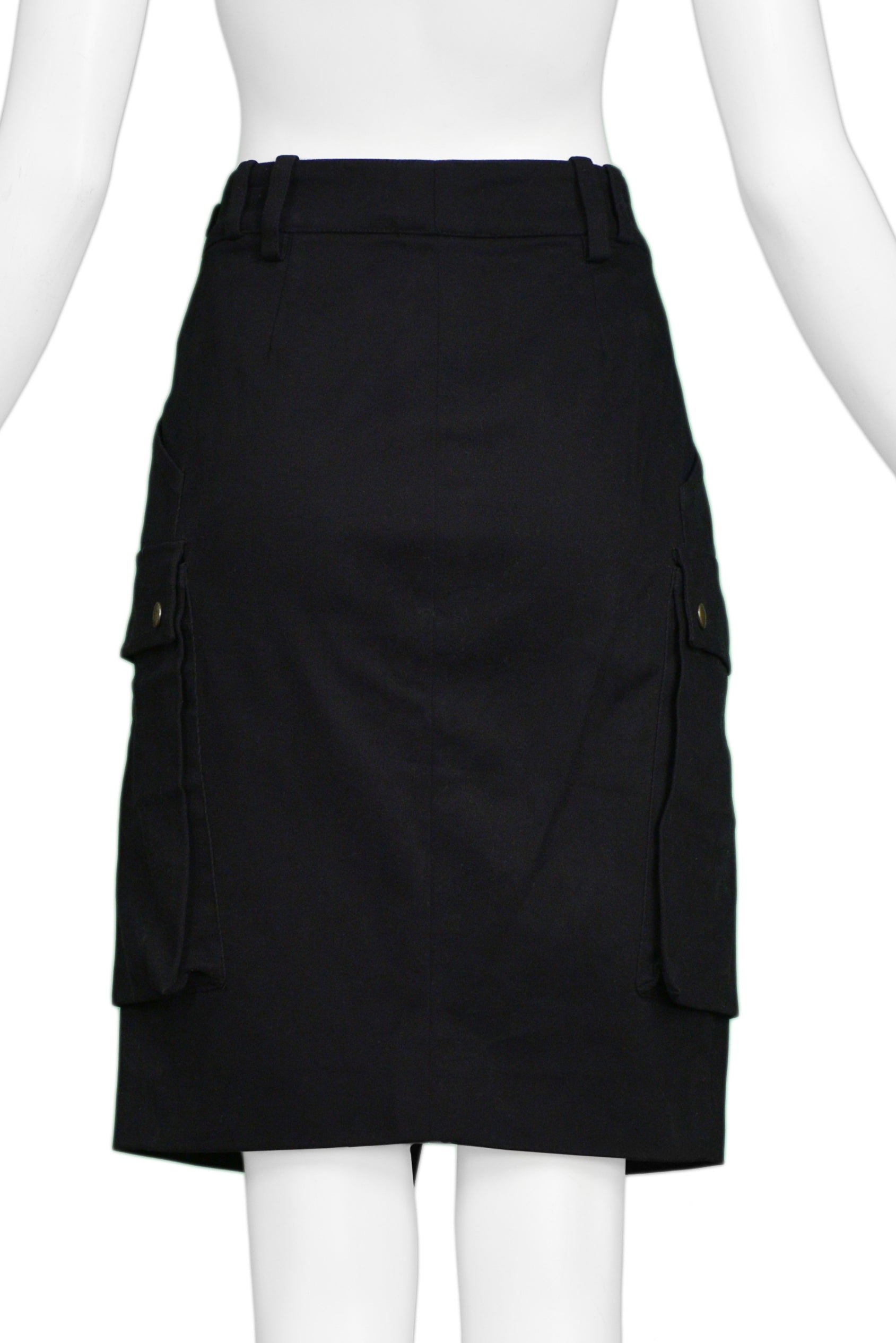 BALENCIAGA BY GHESQUIERE BLACK CARGO SKIRT 2002