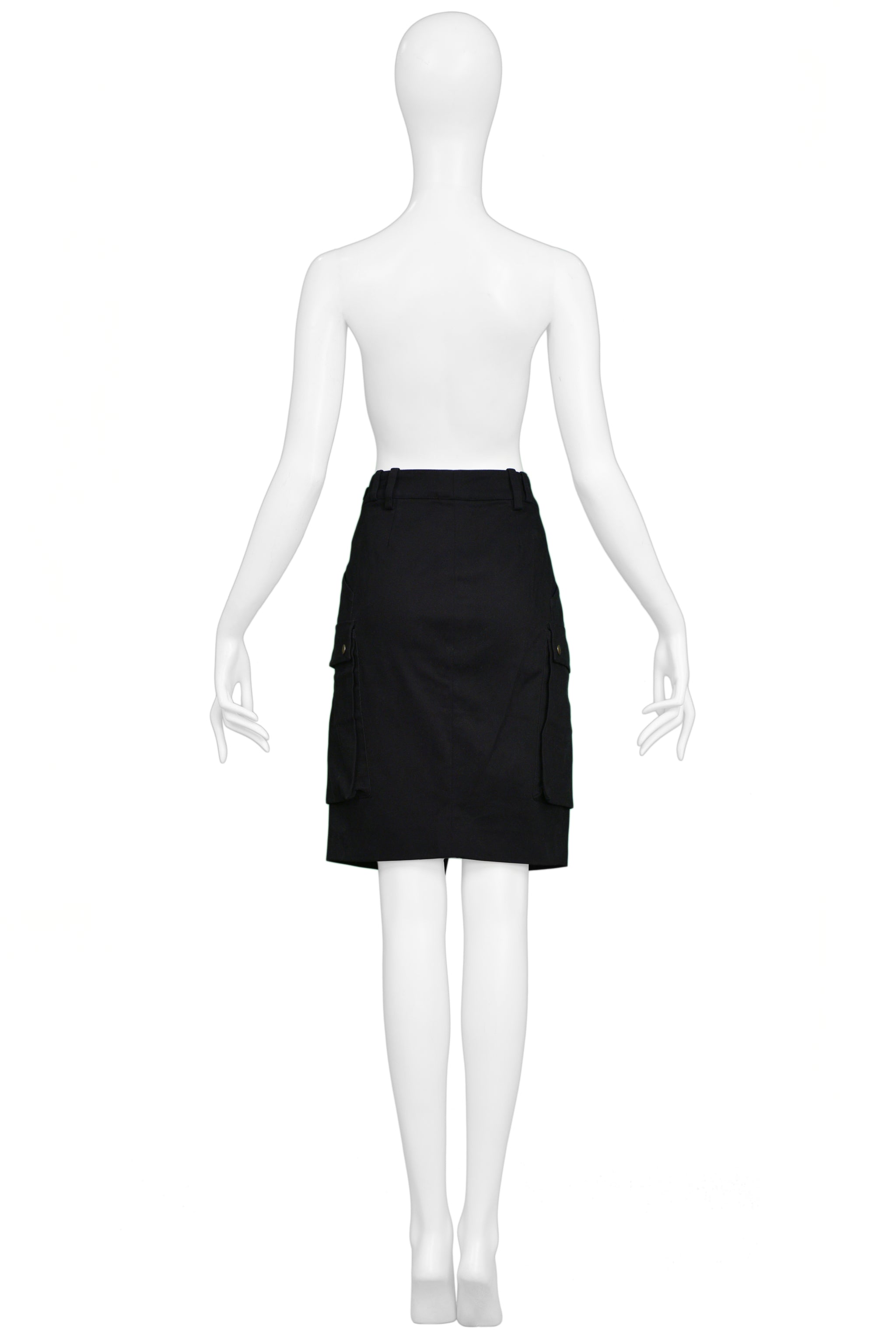 BALENCIAGA BY GHESQUIERE BLACK CARGO SKIRT 2002