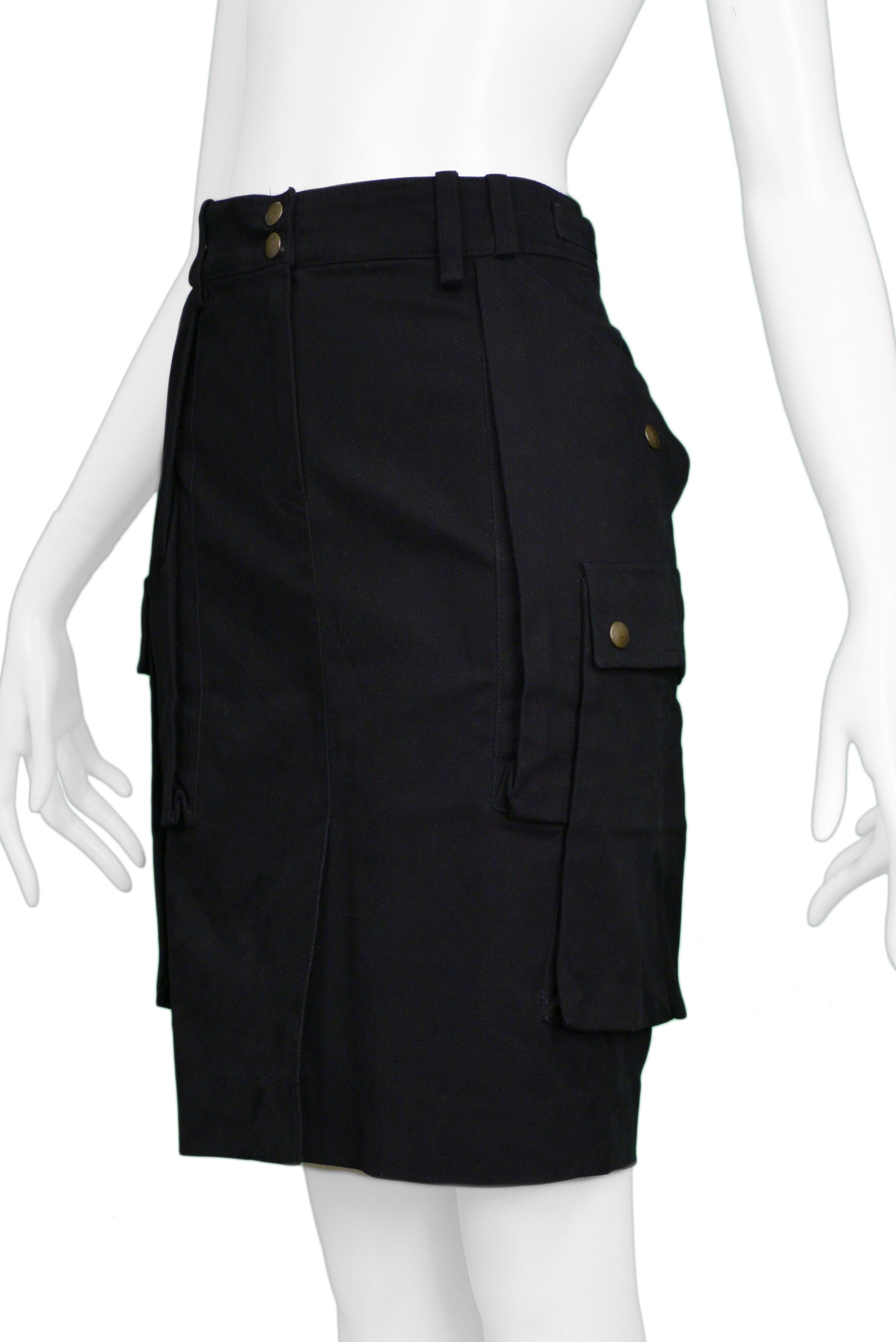 BALENCIAGA BY GHESQUIERE BLACK CARGO SKIRT 2002