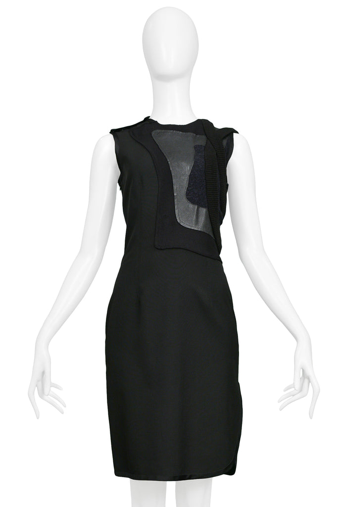 ワンピース BALENCIAGA FW25 'Semiaderente' dress (837569TSVE7 9012) BALENCIAGA_BLACK_DRESS_W_LEATH
