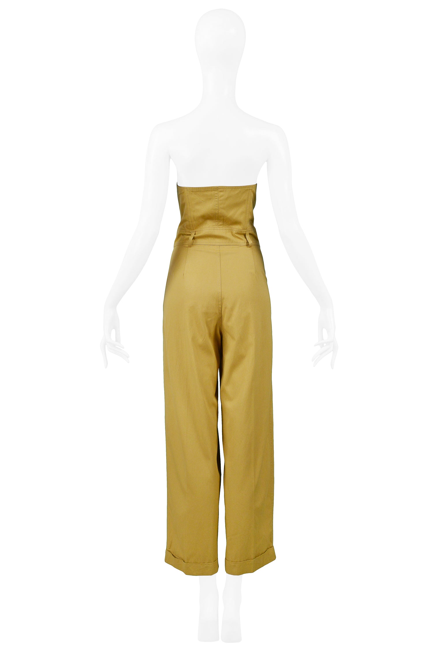 BYBLOS KHAKI COTTON STRAPLESS JUMPSUIT 1992