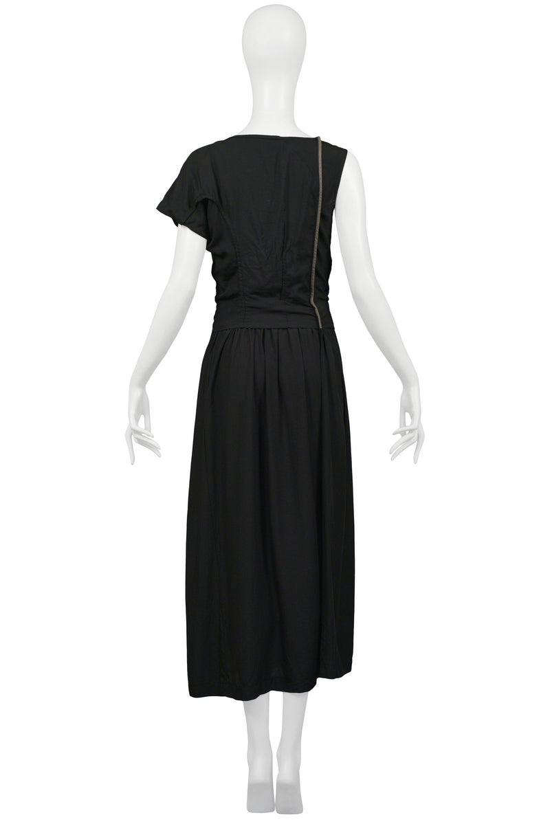 COMME DES GARCONS BLACK AND TAUPE DECONSTRUCTED RAYON GOWN 1998