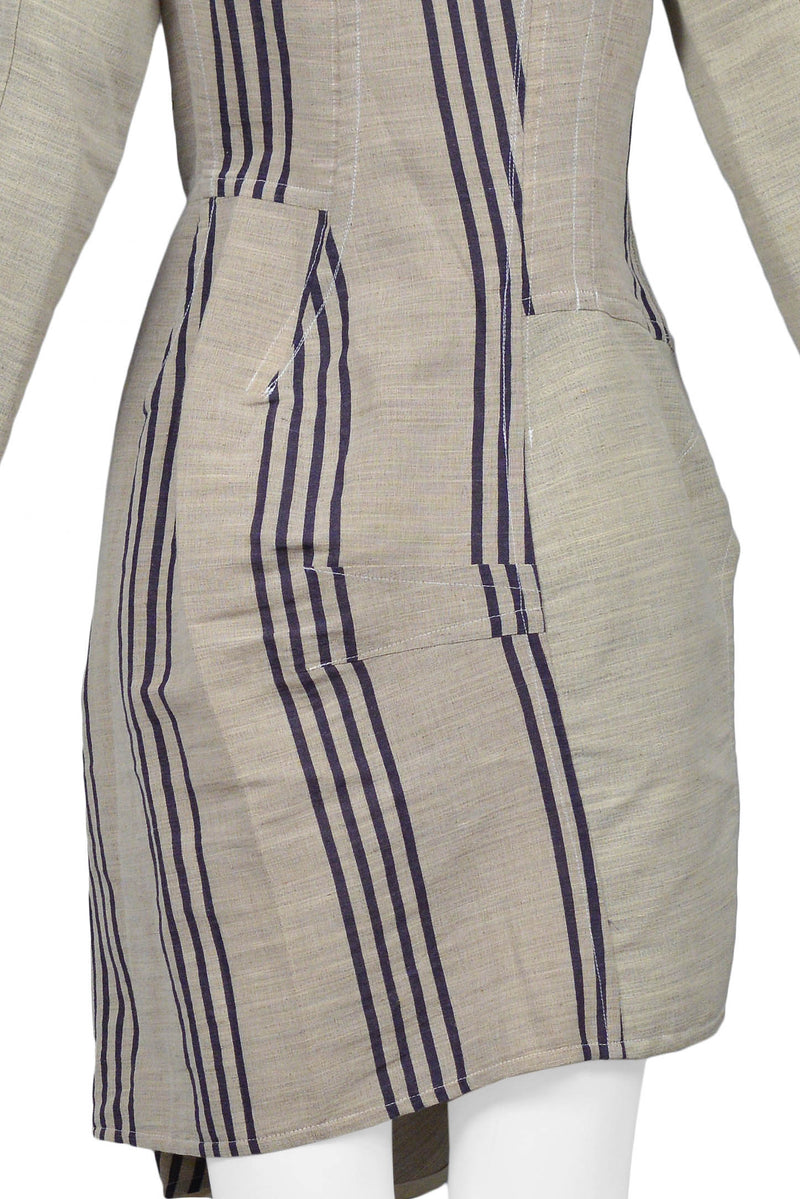 COMME DES GARCONS NATURAL DECONSTRUCTED TUNIC WITH STRIPES 1998