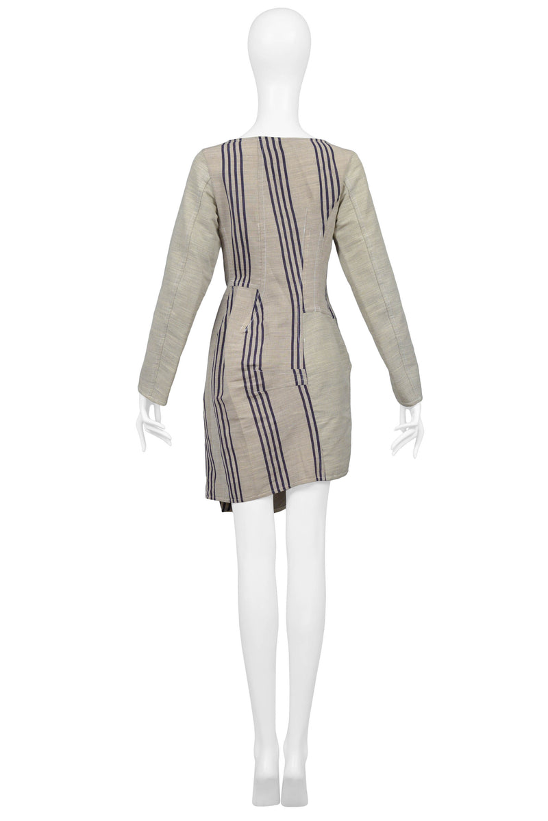COMME DES GARCONS NATURAL DECONSTRUCTED TUNIC WITH STRIPES 1998