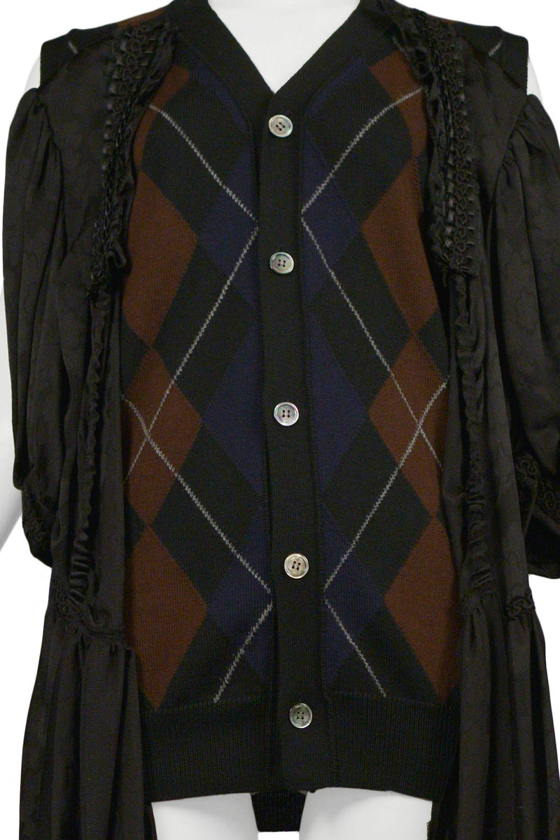 COMME DES GARCONS ARGYLE SWEATER WITH DRESS ATTACHED 2006