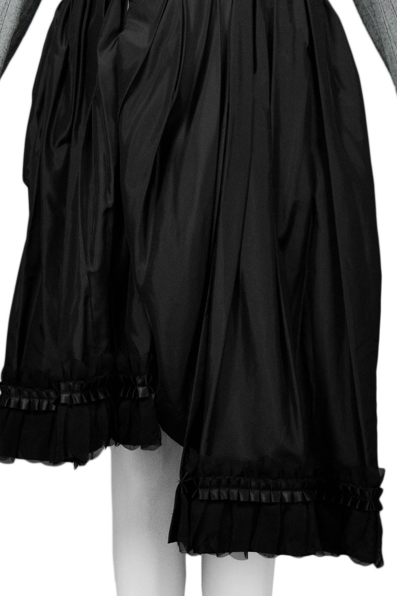 COMME DES GARCONS GREY PINSTRIPE & BLACK FANCY COAT DRESS 2006