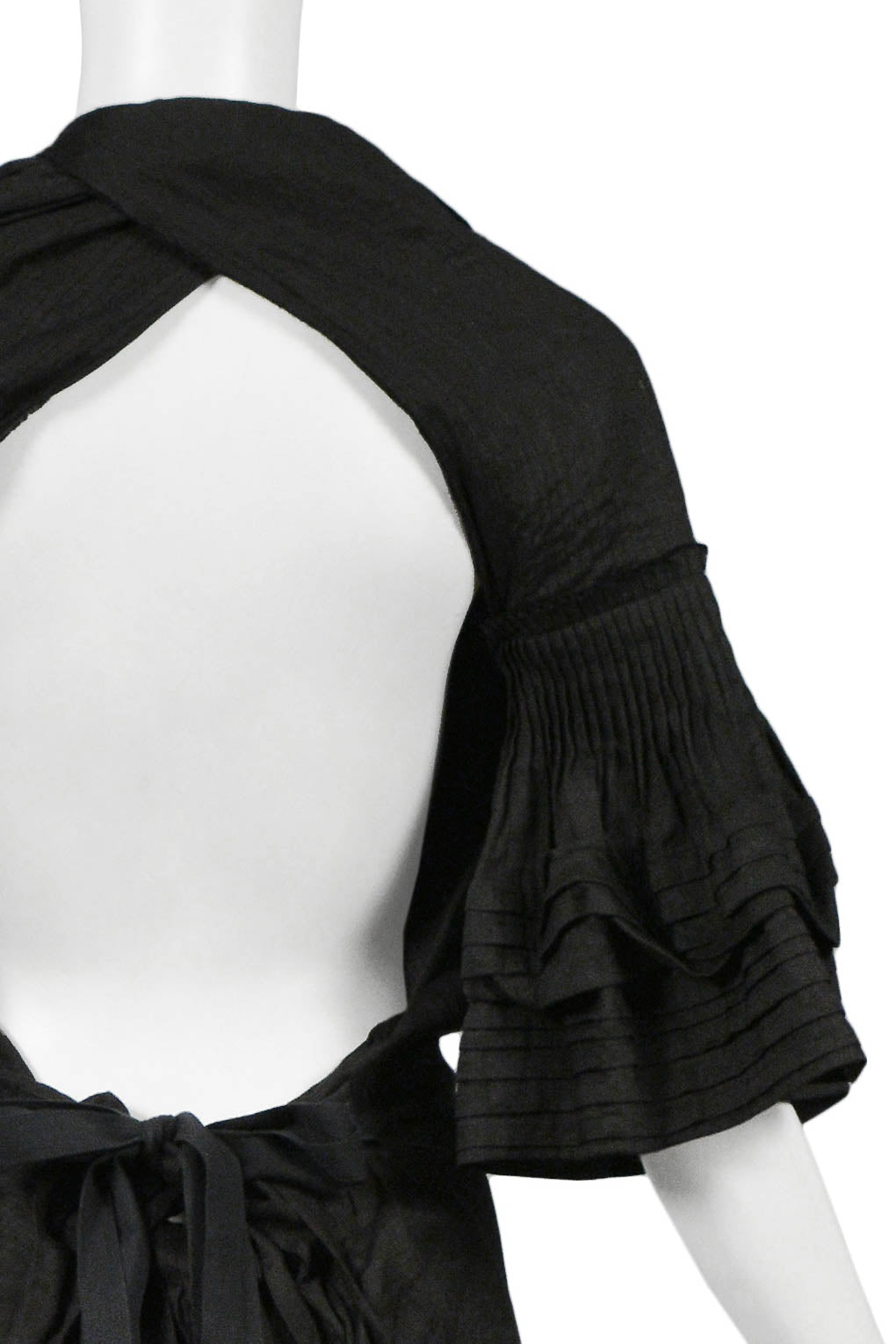 TAO BY COMME DES GARCONS BLACK LINEN PLEATED JUMPSUIT 2007