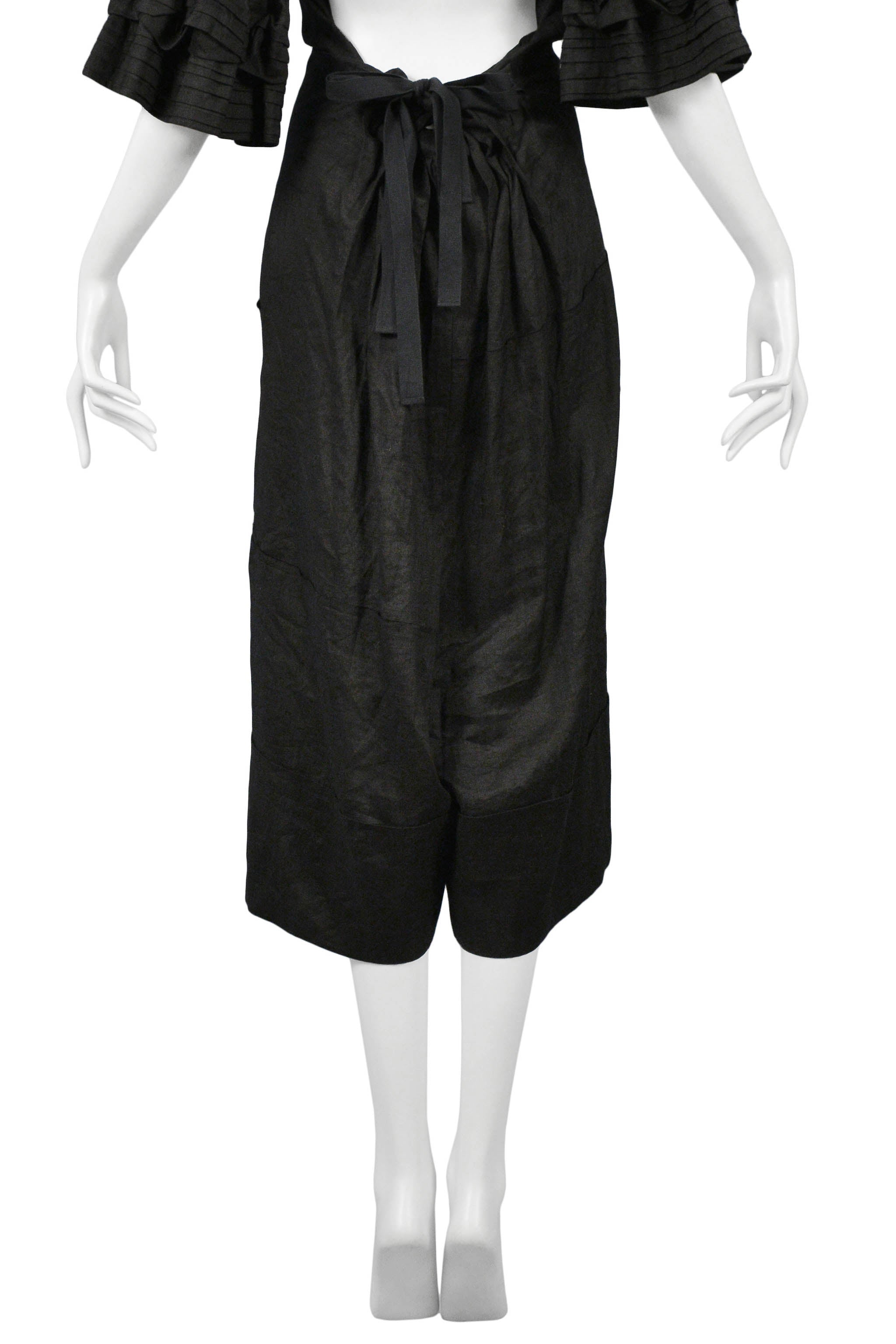 TAO BY COMME DES GARCONS BLACK LINEN PLEATED JUMPSUIT 2007