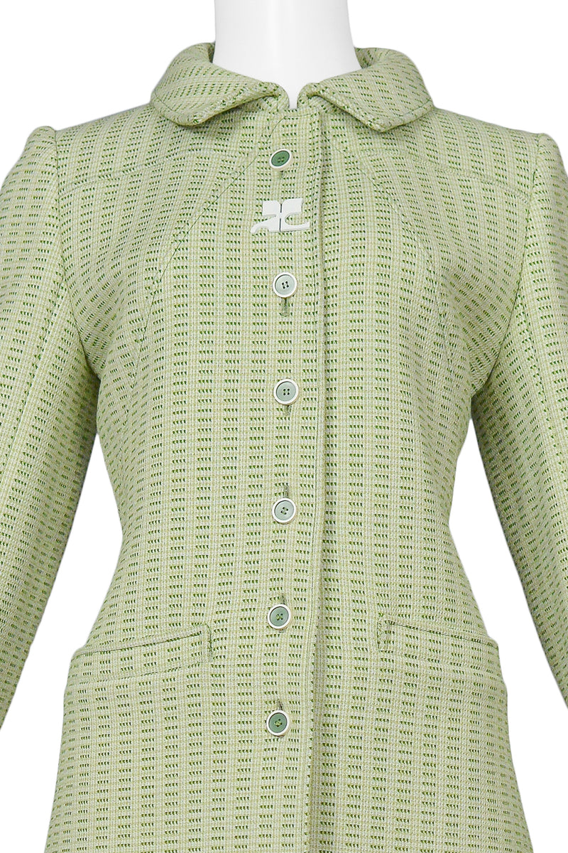 Chanel Green, Black and White Tweed Bouclé Jacket, 2019 (Like New), Apparel in Blue/Green/White