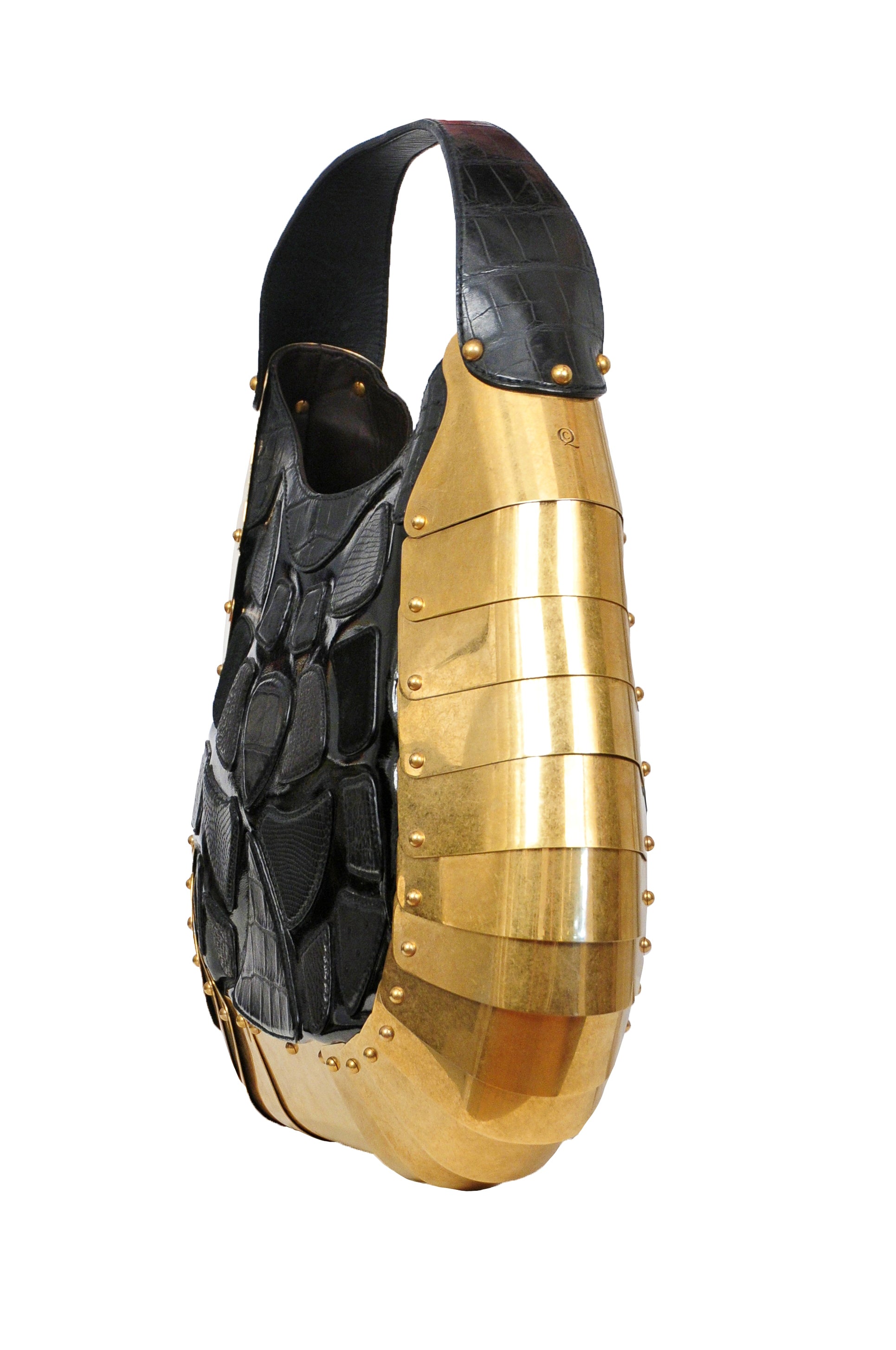 ALEXANDER MCQUEEN RARE LIMITED EDITION BRASS ARMOR BAG 2007