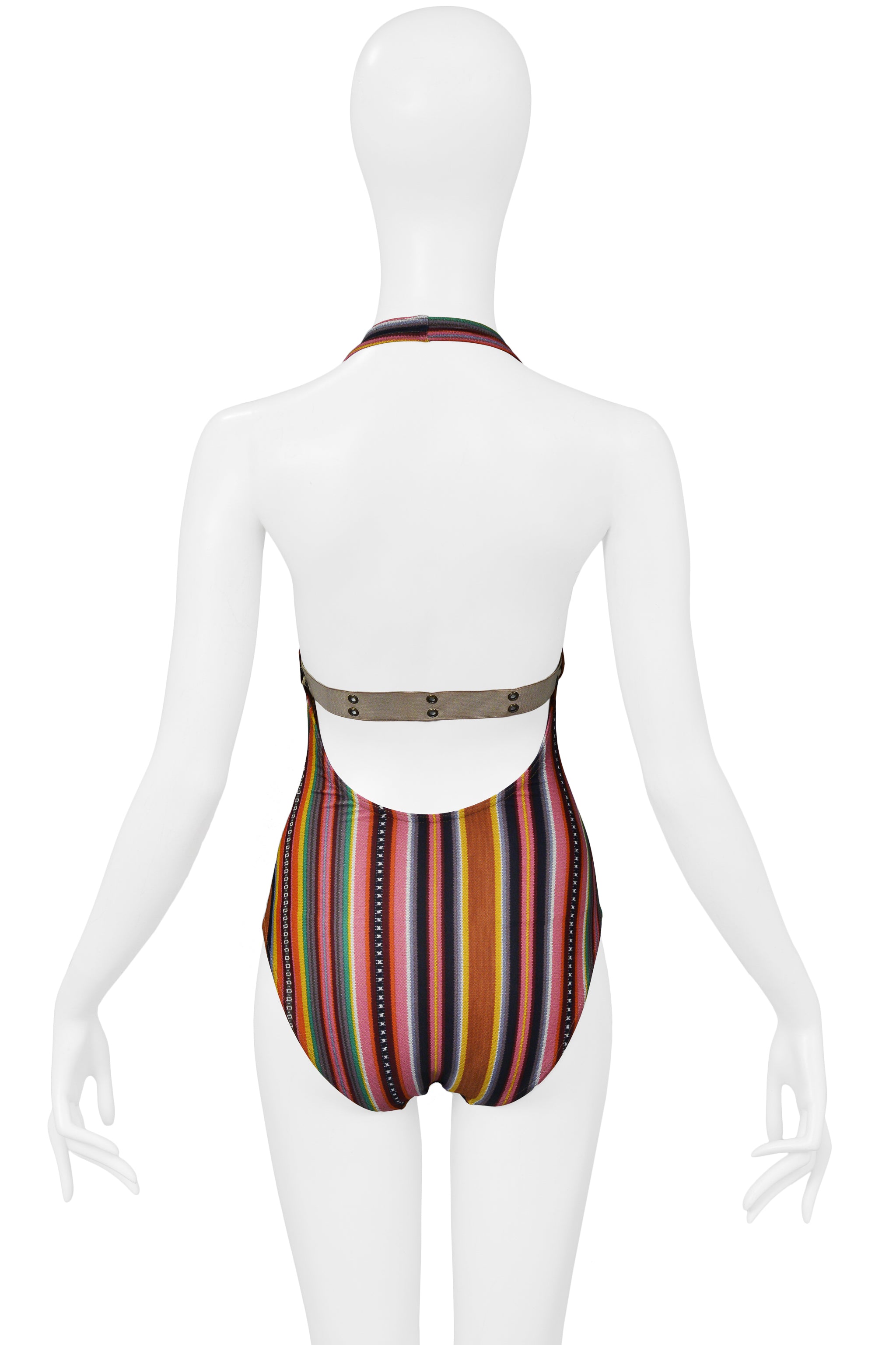 DIOR STRIPE BLANKET PRINT SWIMSUIT