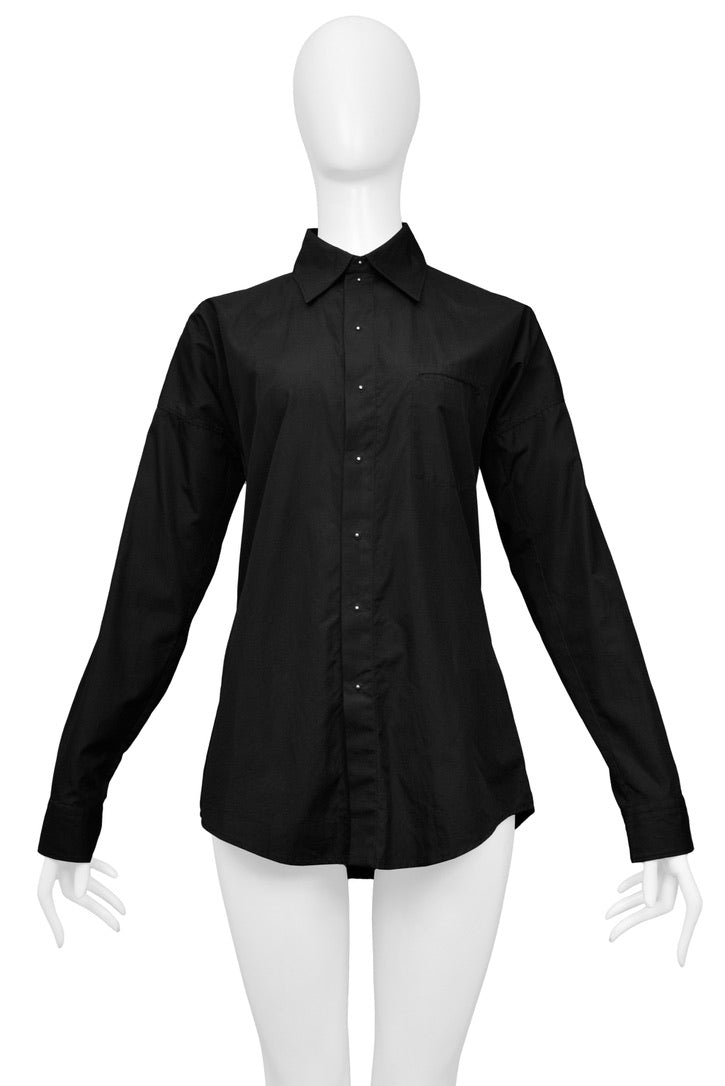 JEAN PAUL GAULTIER BLACK SHIRT WITH SILVER BALLS