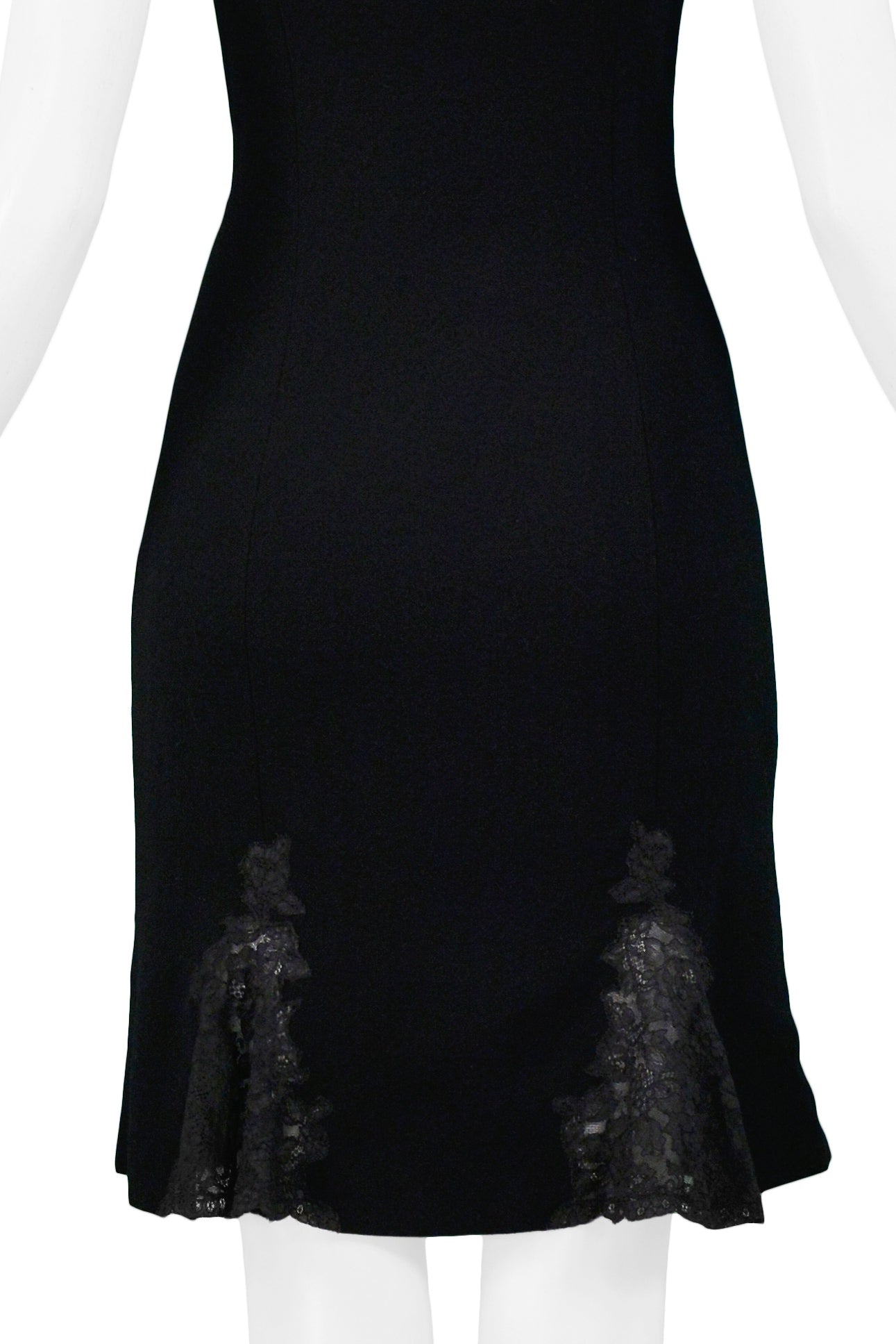 CHRISTIAN DIOR BY JOHN GALLIANO BLACK SLIP DRESS WITH LACE PANELS