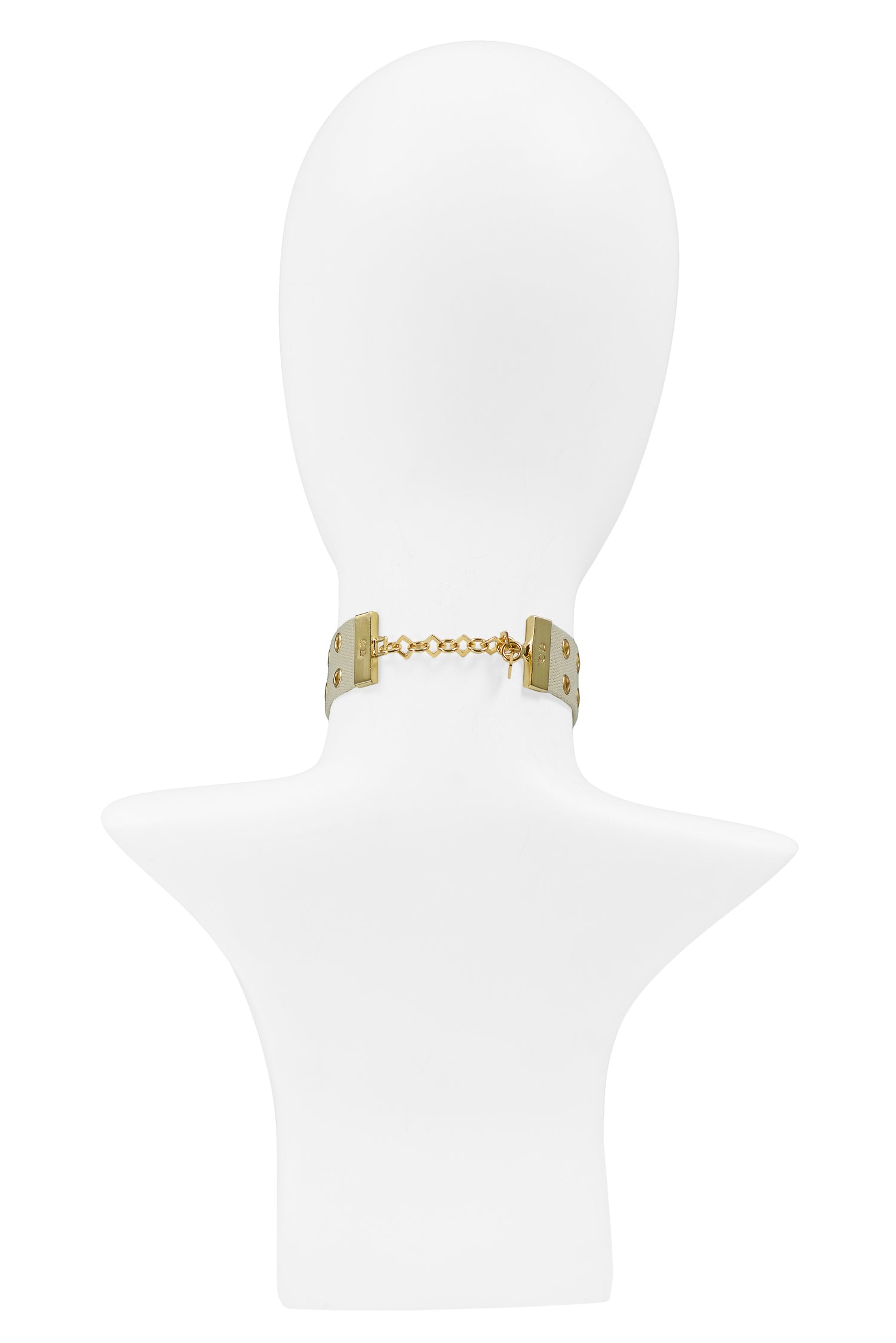 DIOR LOGO KHAKI CHOKER NECKLACE