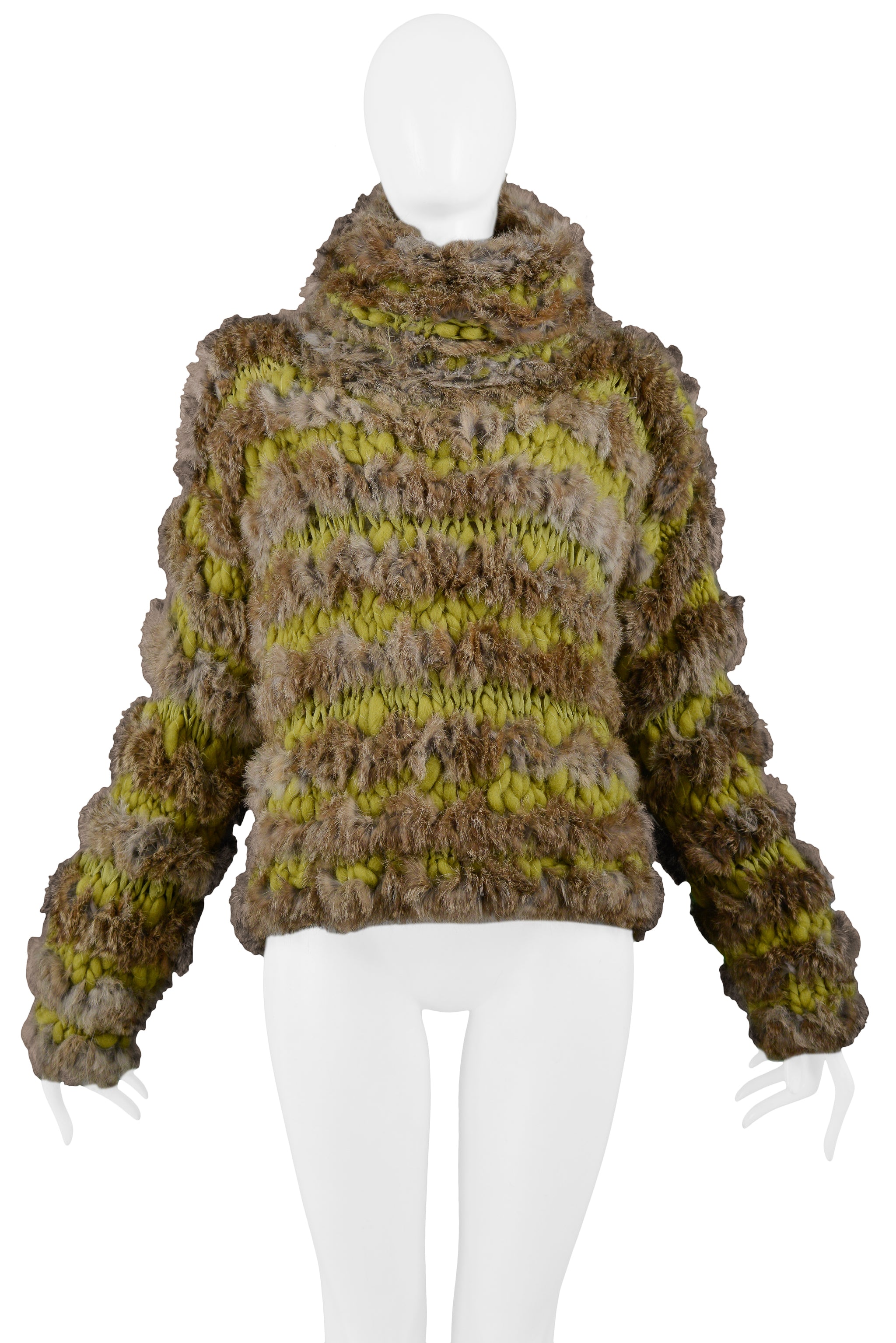 DIOR OVERSIZE KNIT & RABBIT FUR SWEATER 2000