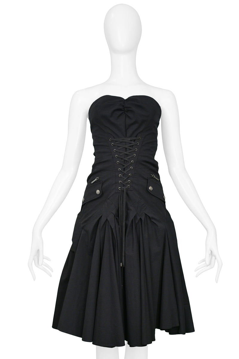 Váy Dior MidLength Belted Dress Black and White Technical Cotton Jacquard  and Silk